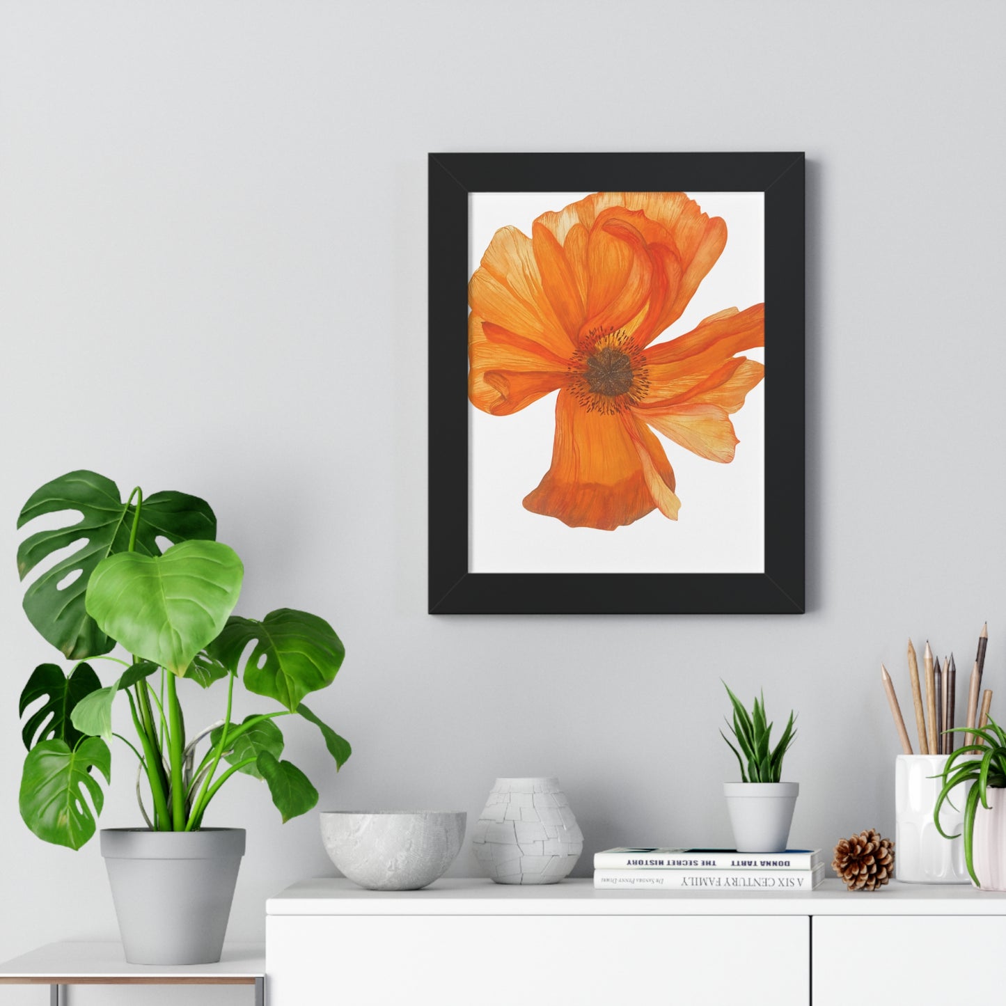 Framed Print – Orange Poppy Floral Art Print