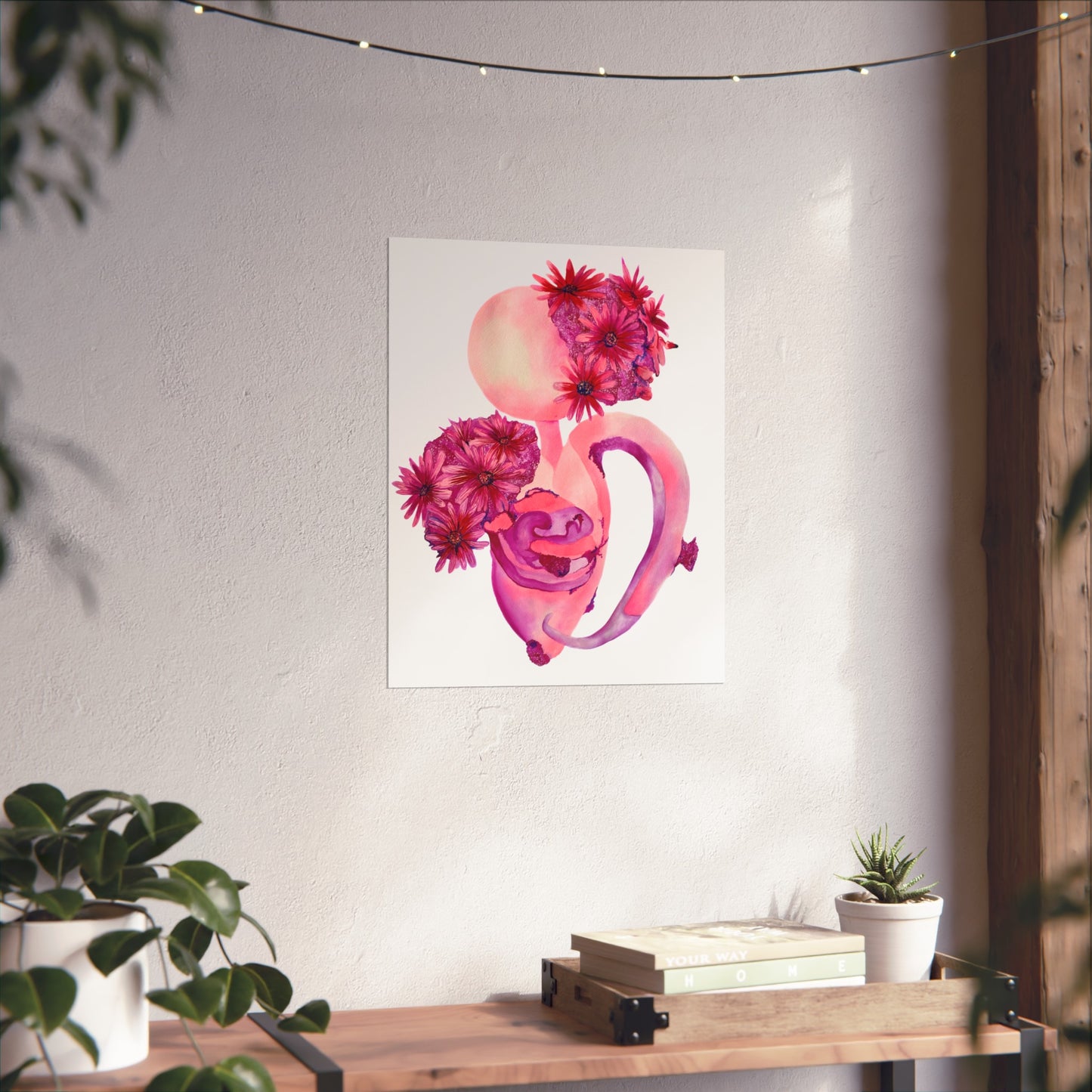 Pink Floral "Femininity Rising"  Giclée Art Print — Watercolor Abstract