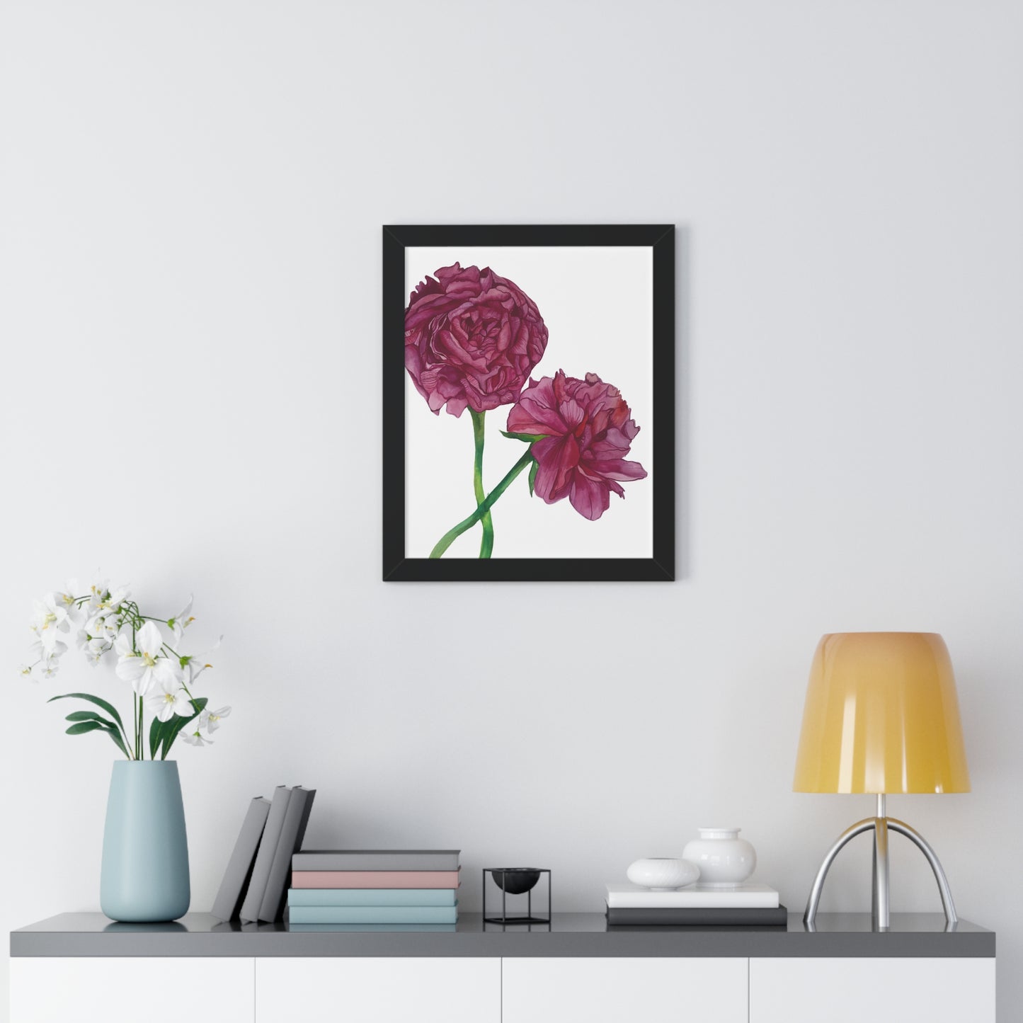 Pink Peony Framed Art Print