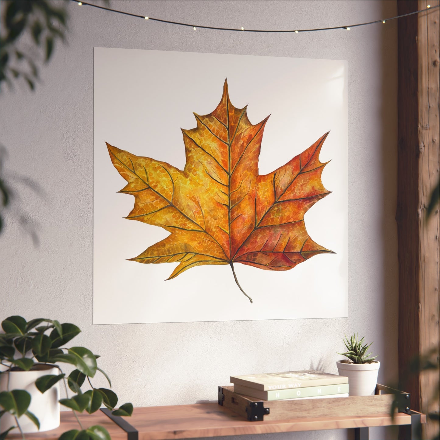Autumn Maple Leaf Giclée Art Print — Watercolor Fall Wall Decor