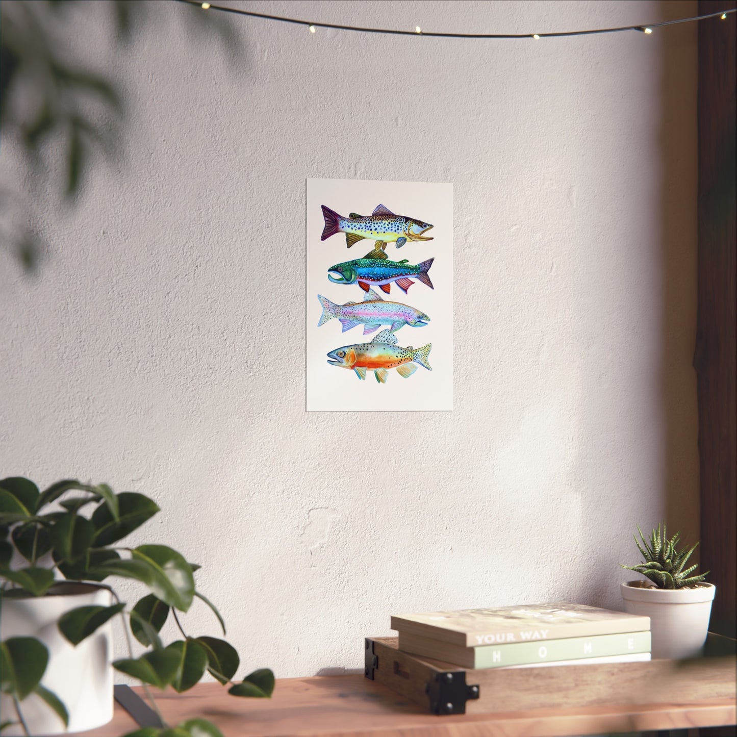 Giclée Art Print - Colorful Trout Illustration (Watercolor Fish Wall Art)