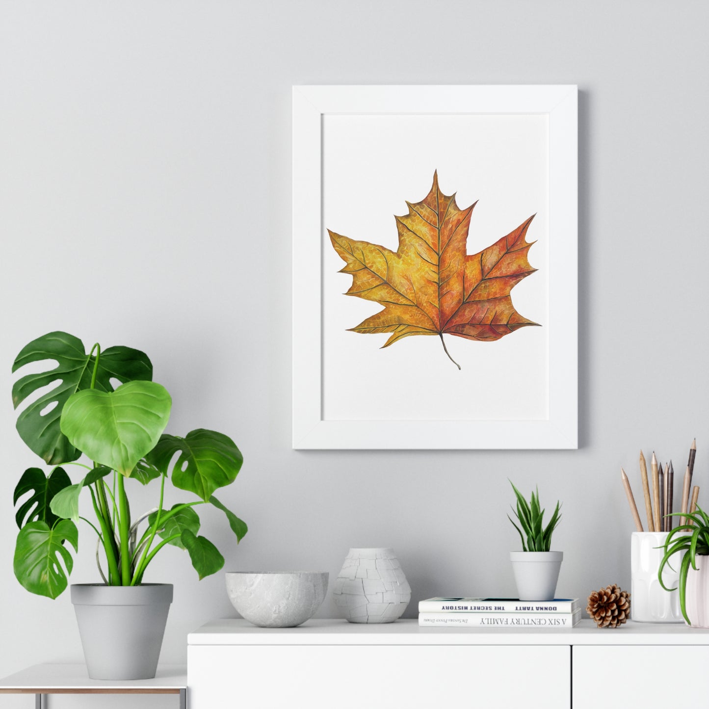 Autumn Maple Leaf Framed Print  — Botanical Wall Art