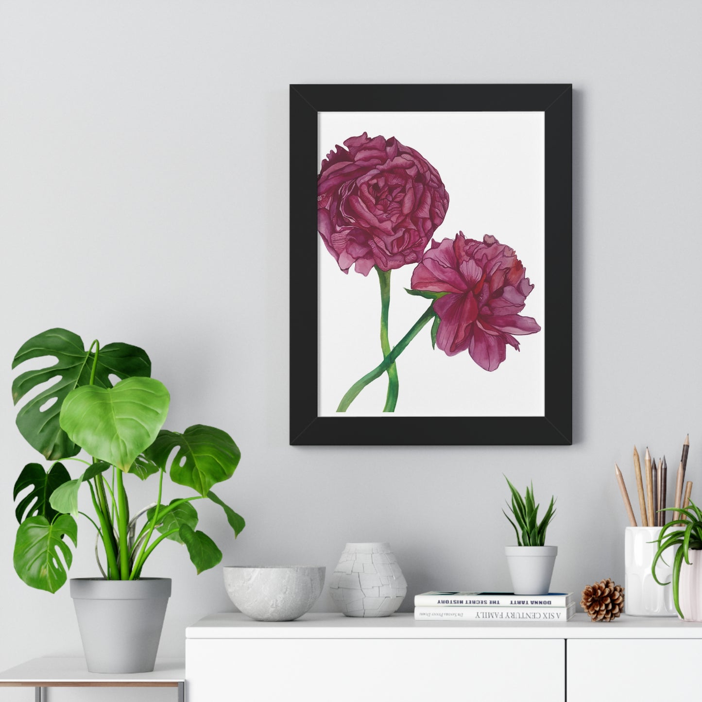 Pink Peony Framed Art Print