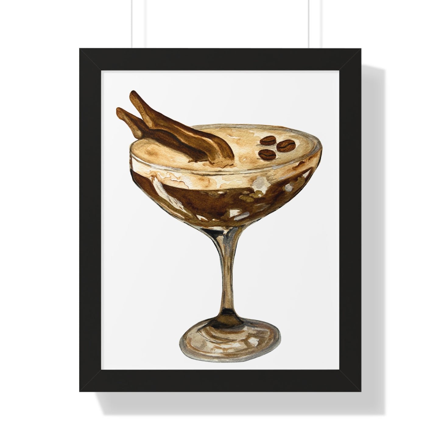 Espresso Martini with Legs Art Print — Framed