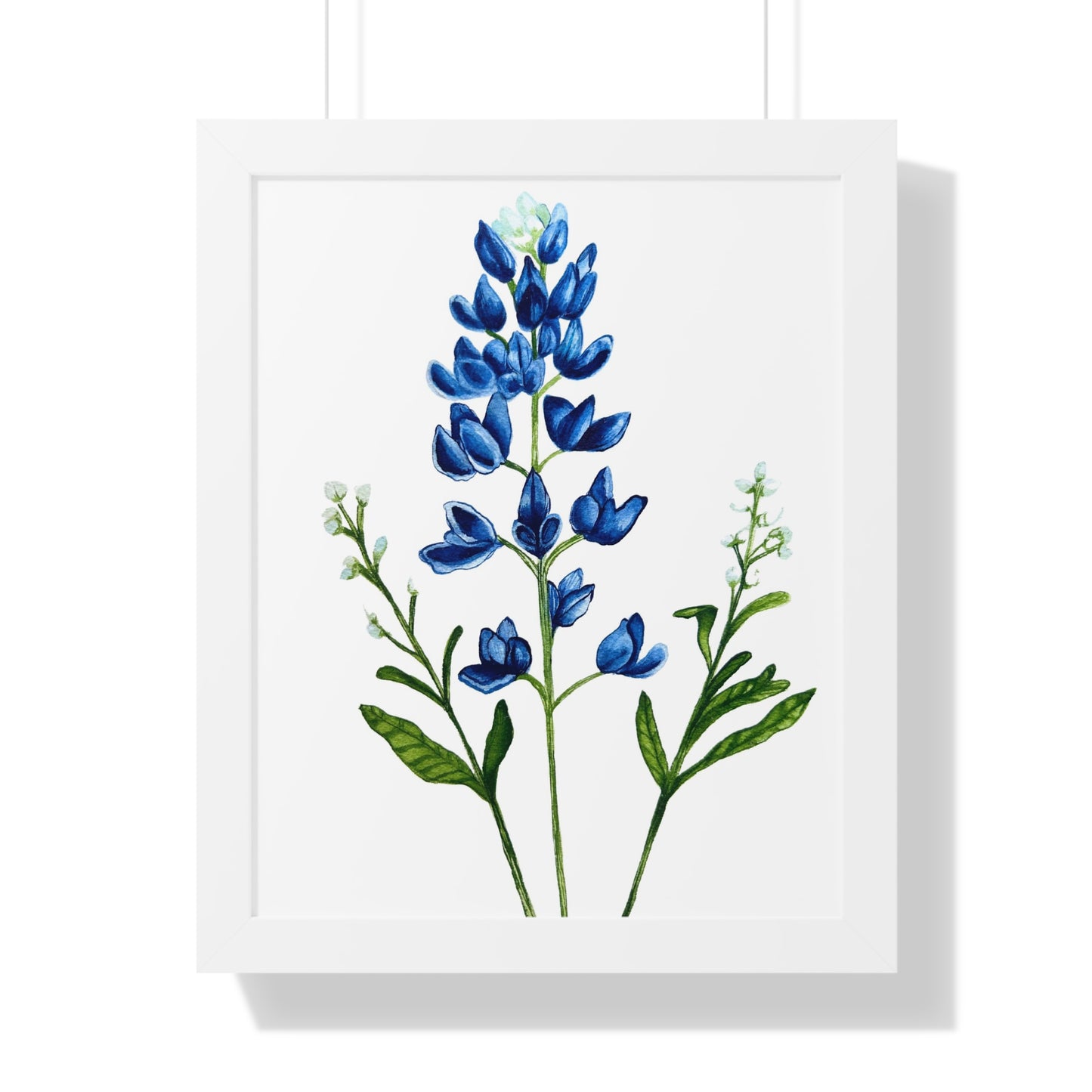Framed Print — Bluebonnet Texas Watercolor Botanical Print