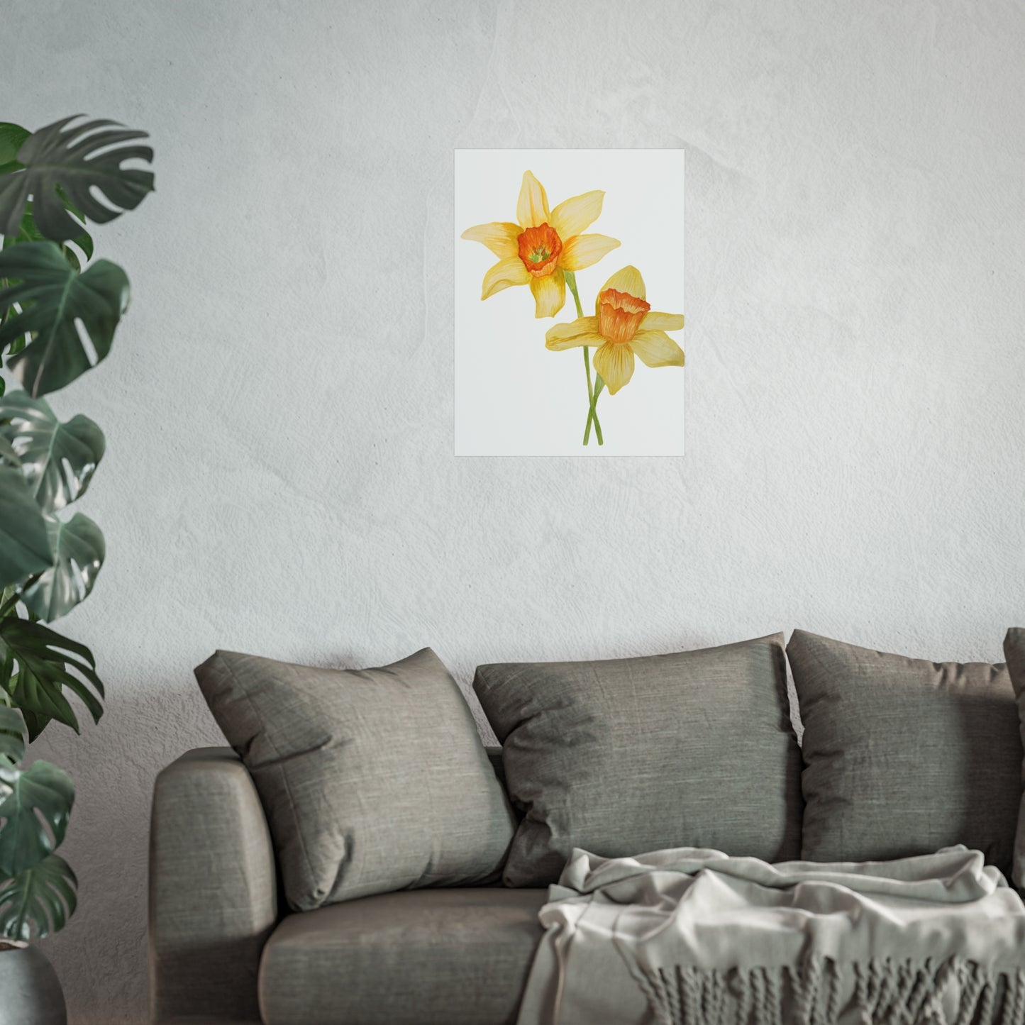 Daffodil Watercolor Giclée Art Print — Yellow Spring Floral Wall Art