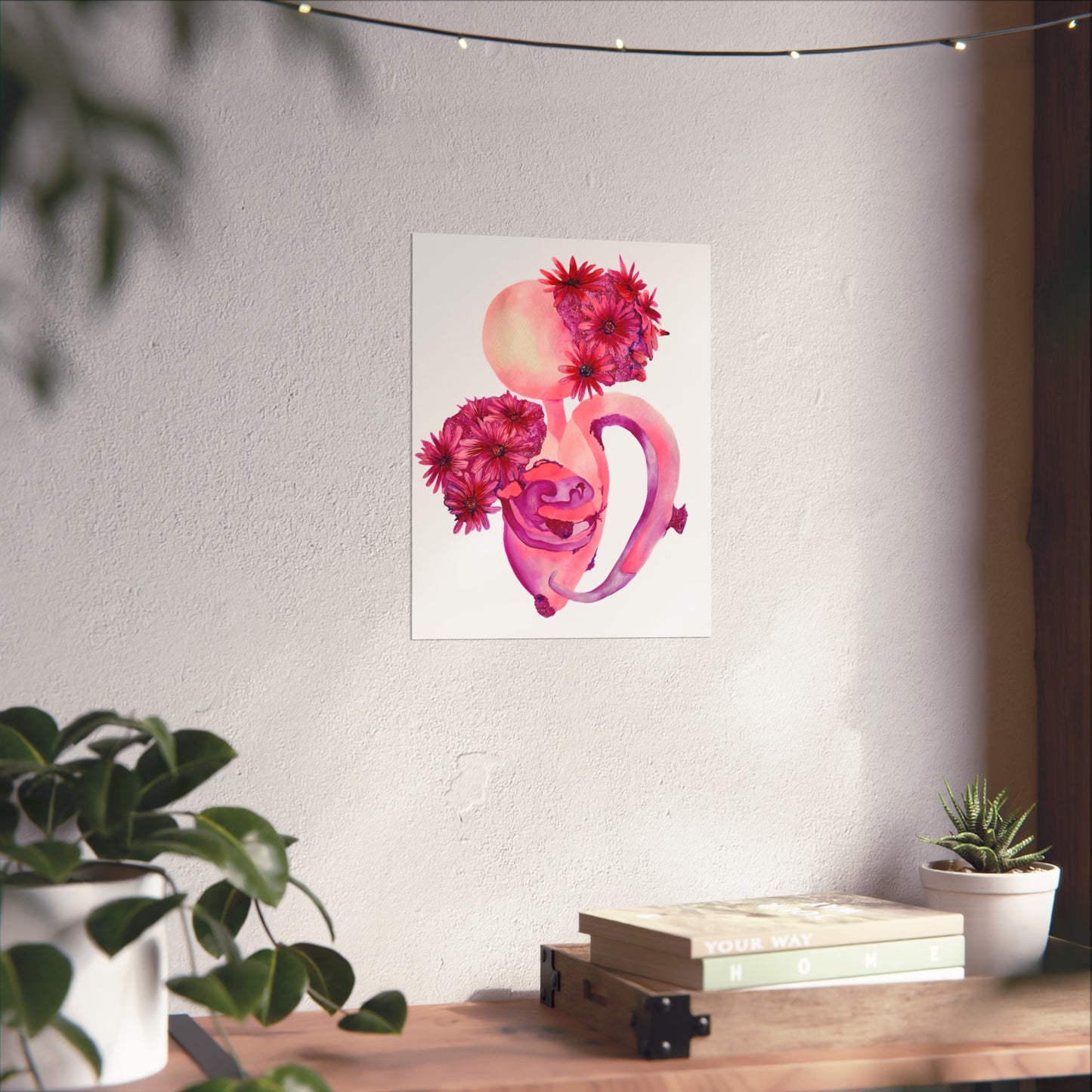 Pink Floral "Femininity Rising"  Giclée Art Print — Watercolor Abstract