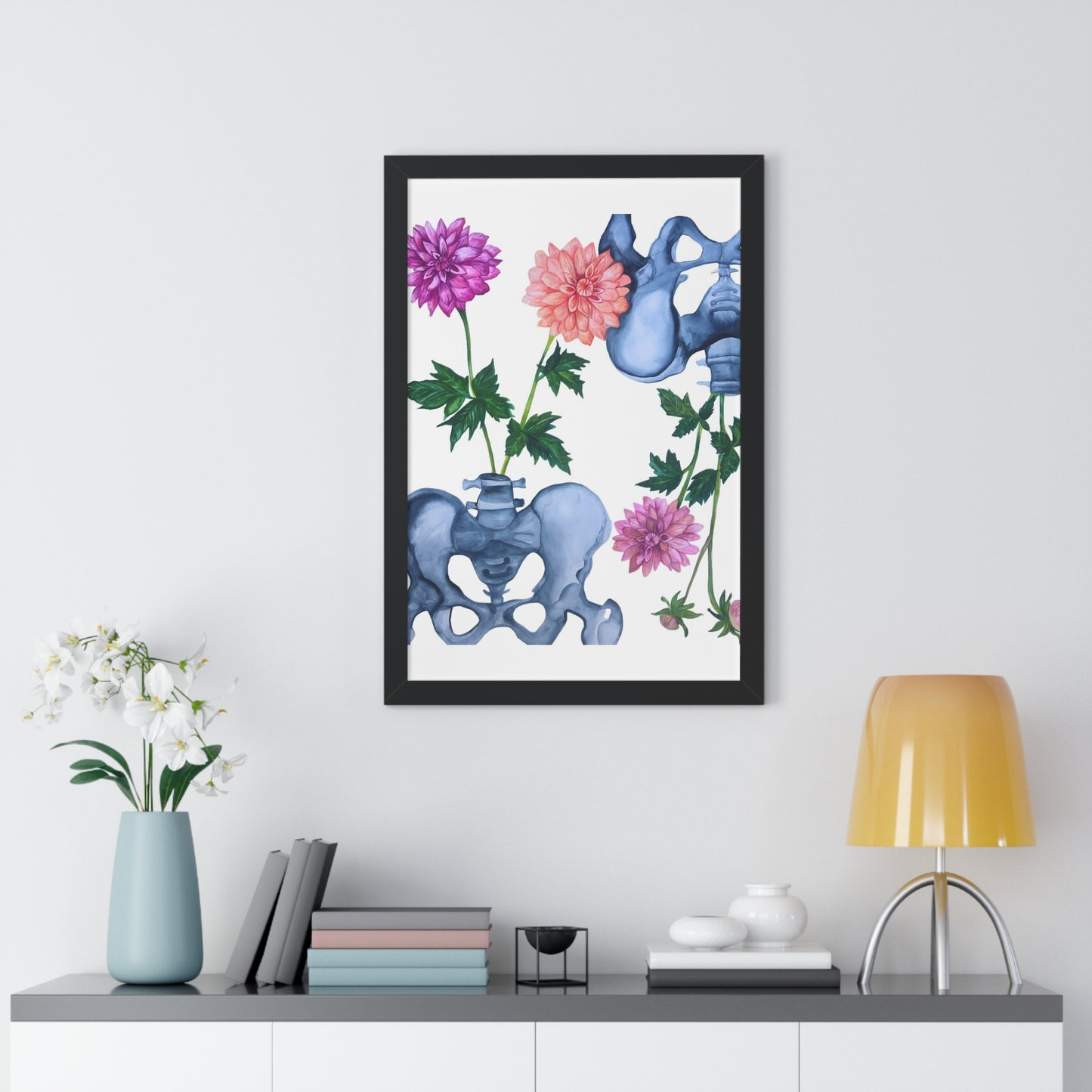 Anatomical Pelvis Floral— Botanical Medical Art Print