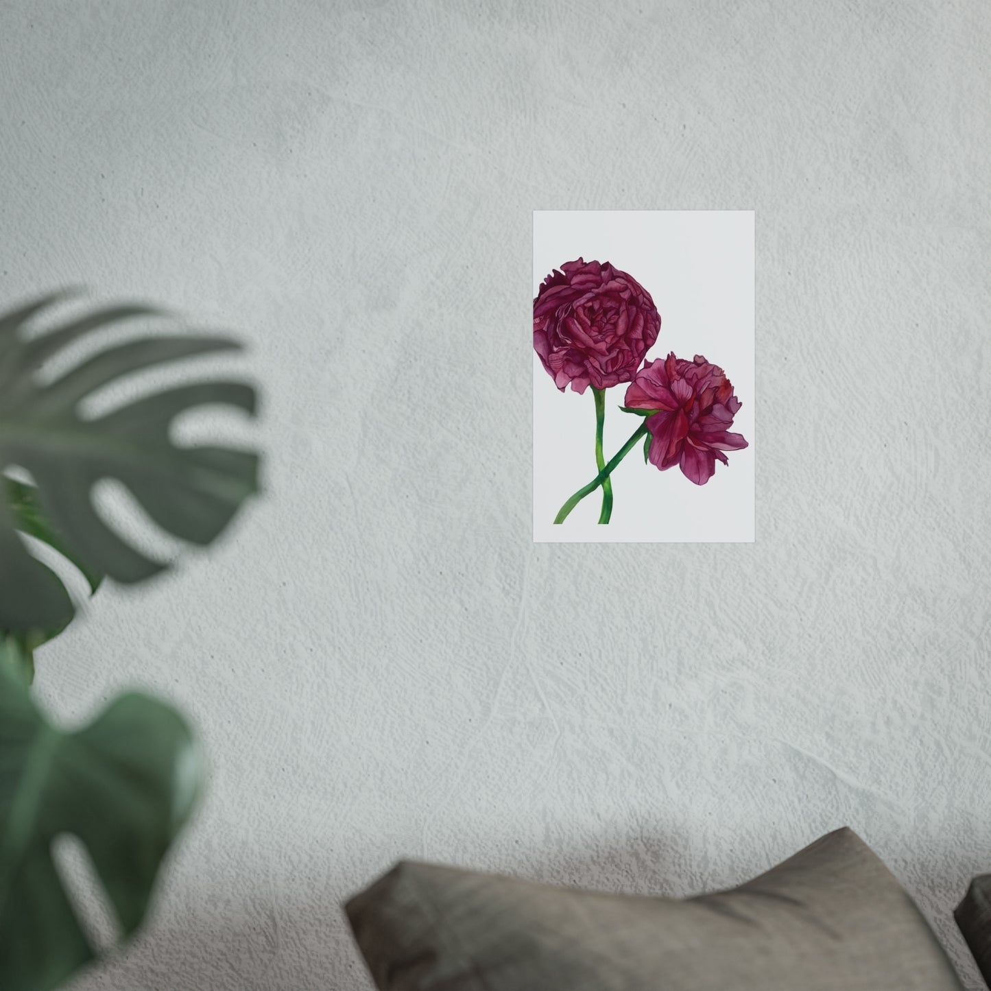 Peony Watercolor Giclée Art Print — Botanical Wall Art, Pink Floral Illustration