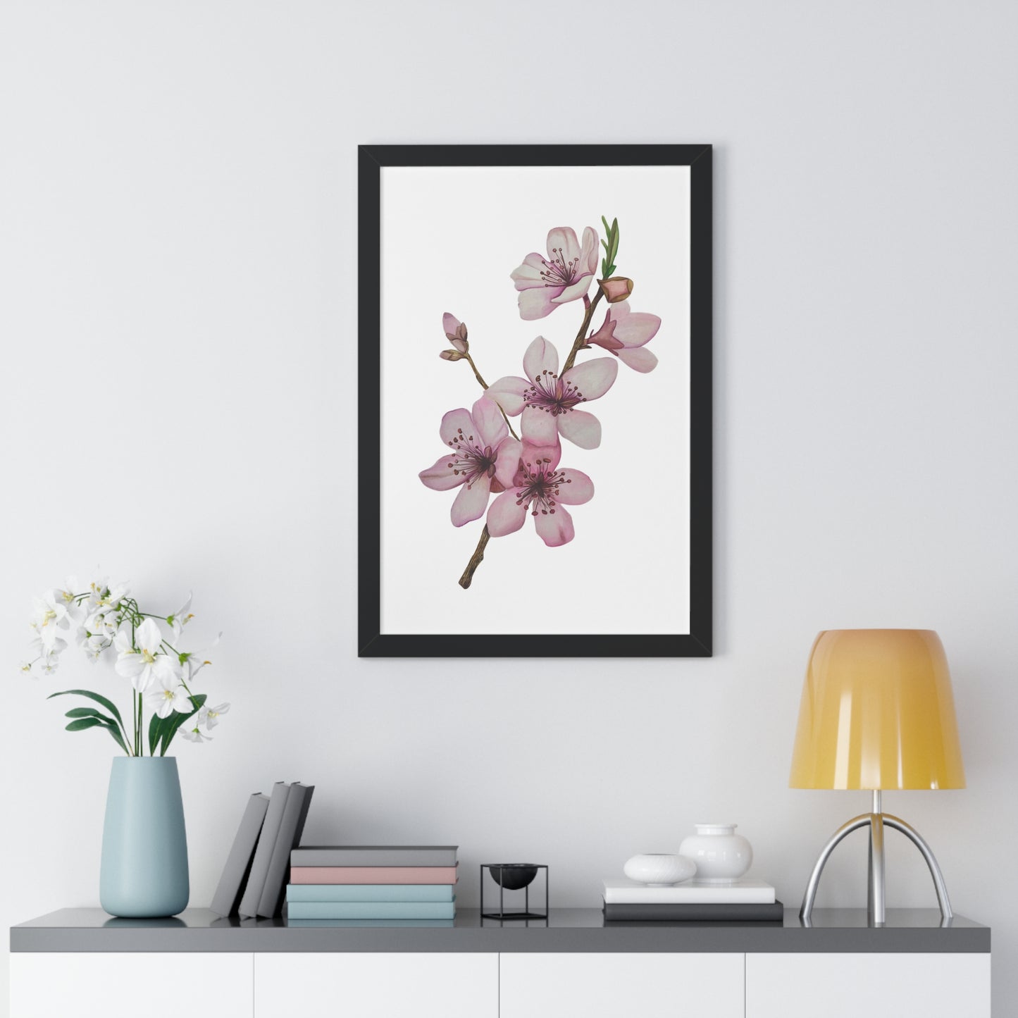 Framed Cherry Blossom Print — Pink Floral Wall Art Print