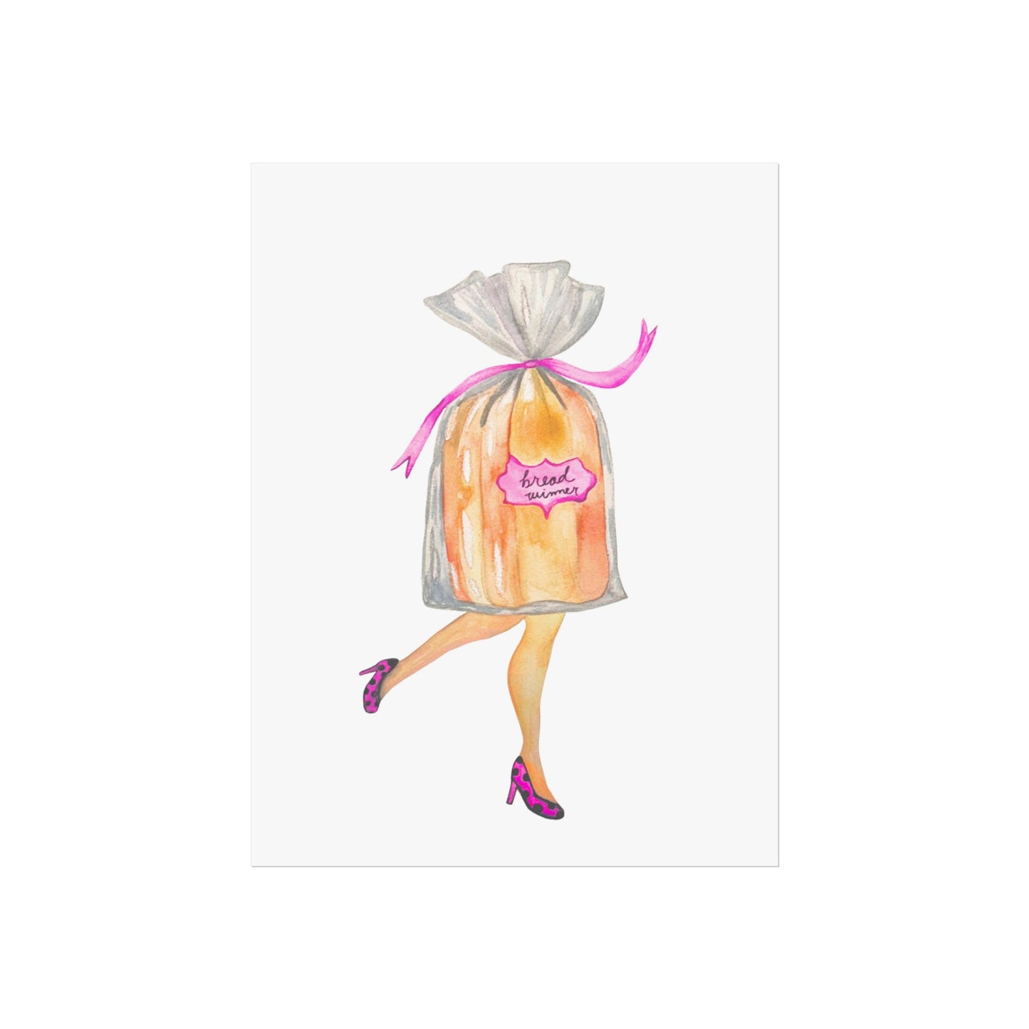 Giclée Art Print — Whimsical 'Bread Winner' Feminist Funny Illustration