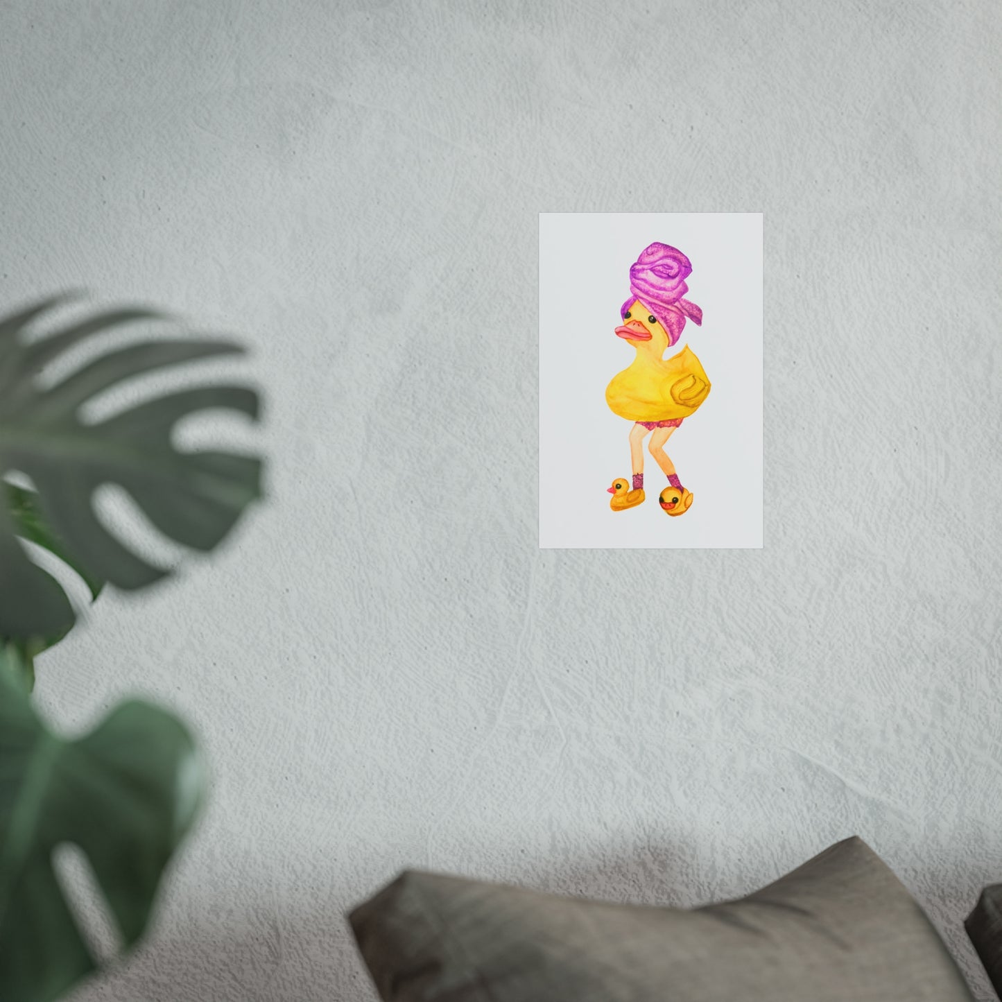 Rubber Duck Fashion Art Print — Whimsical Bathroom Duck Illustration