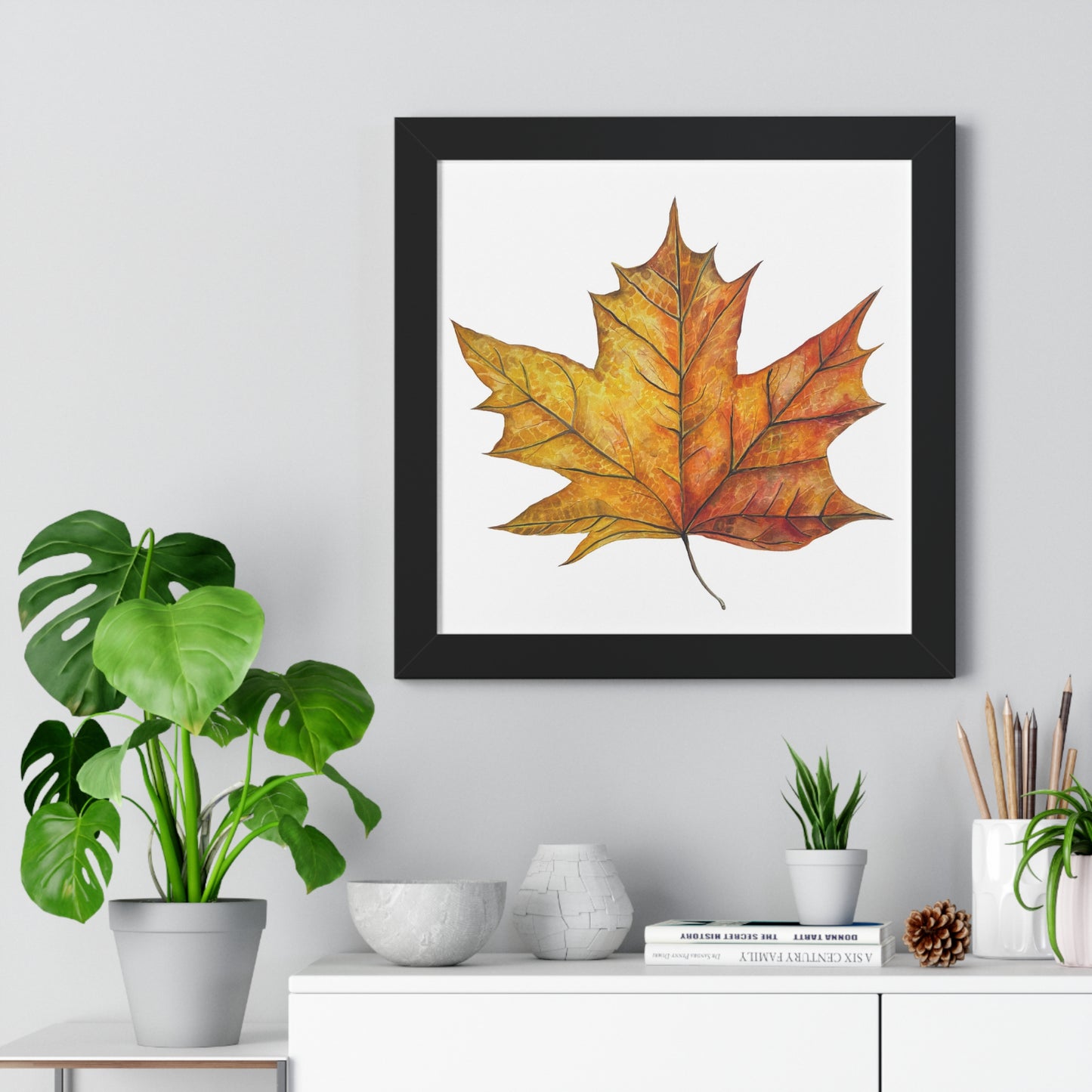 Autumn Maple Leaf Framed Print  — Botanical Wall Art