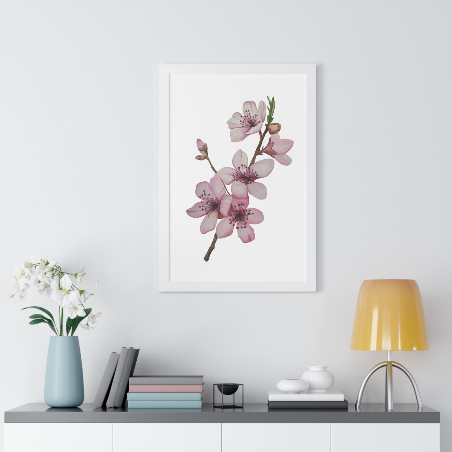 Framed Cherry Blossom Print — Pink Floral Wall Art Print