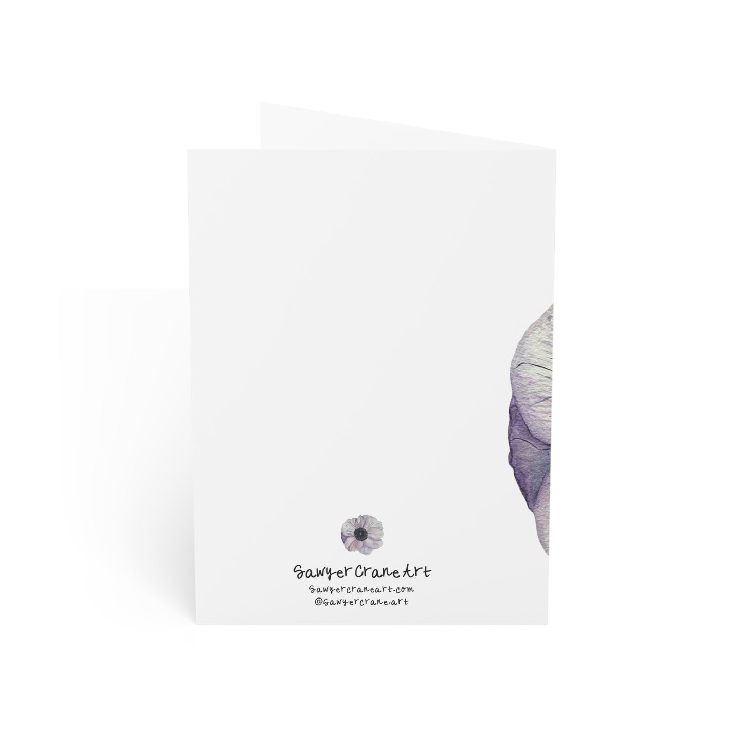 Anemone Wildflower Greeting Card Handpainted Watercolor