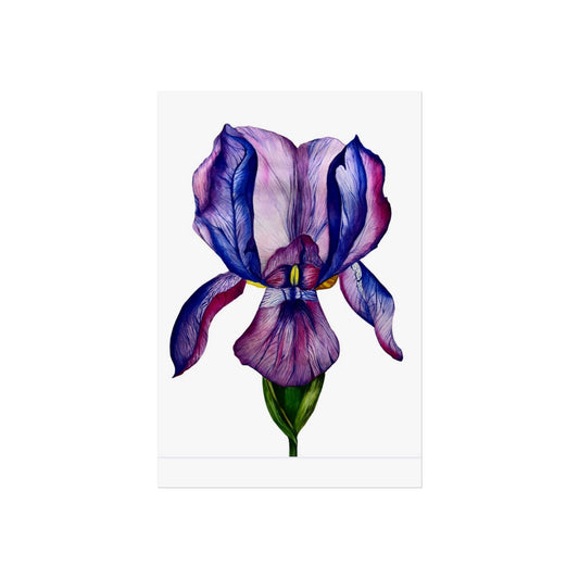 Iris Giclée Art Print — Purple Watercolor Botanical Wall Art
