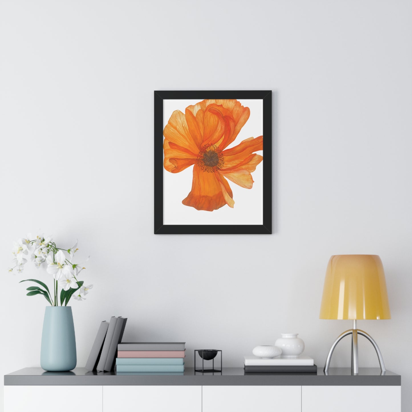 Framed Print – Orange Poppy Floral Art Print