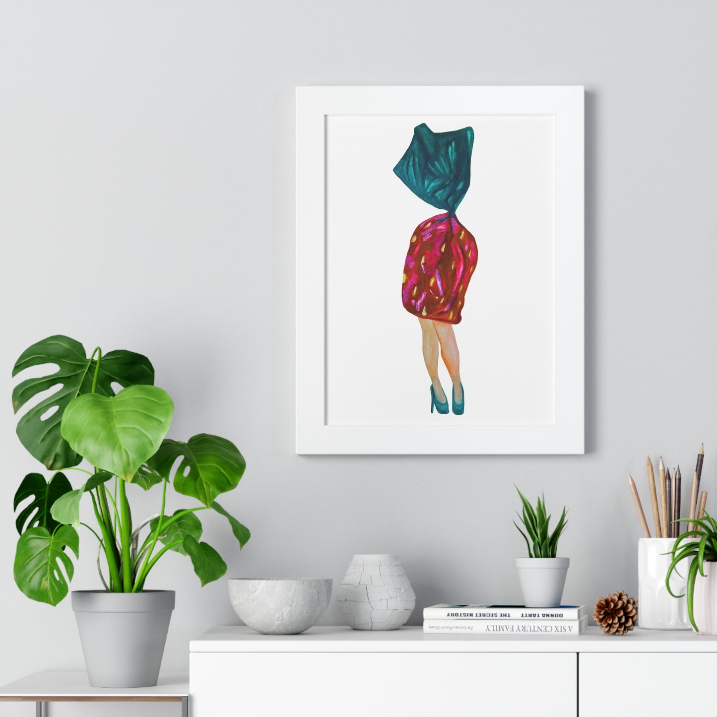 Fashion Art Print  - Grandma Strawberry Candy with Legs