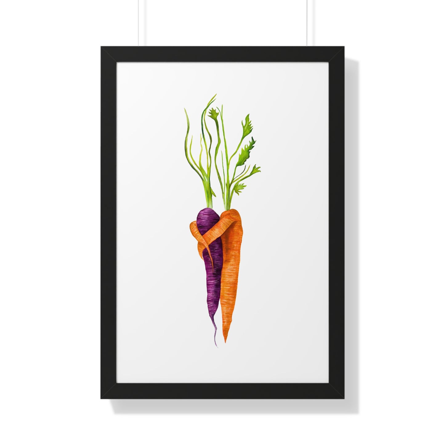 Watercolor Carrot Pair Botanical Art Print — Kitchen & Farmhouse Wall Decor
