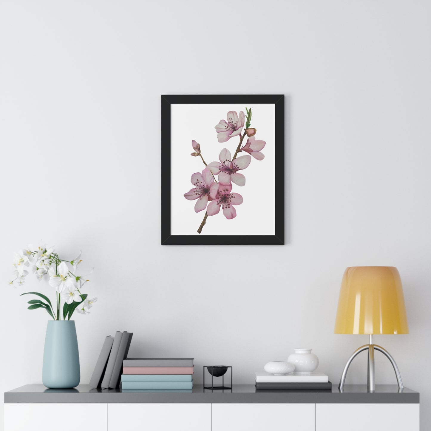 Framed Cherry Blossom Print — Pink Floral Wall Art Print