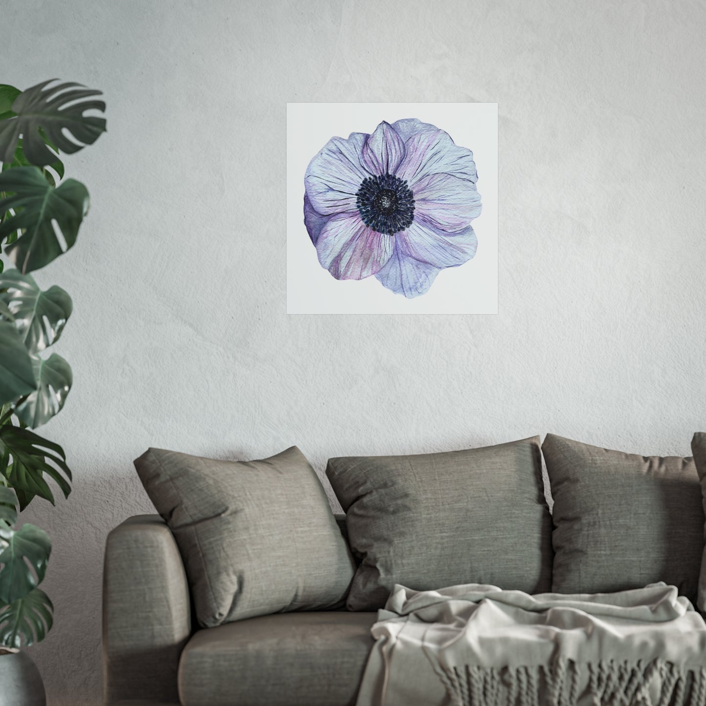 Anemone Watercolor Giclée Art Print — Purple Floral Wall Art