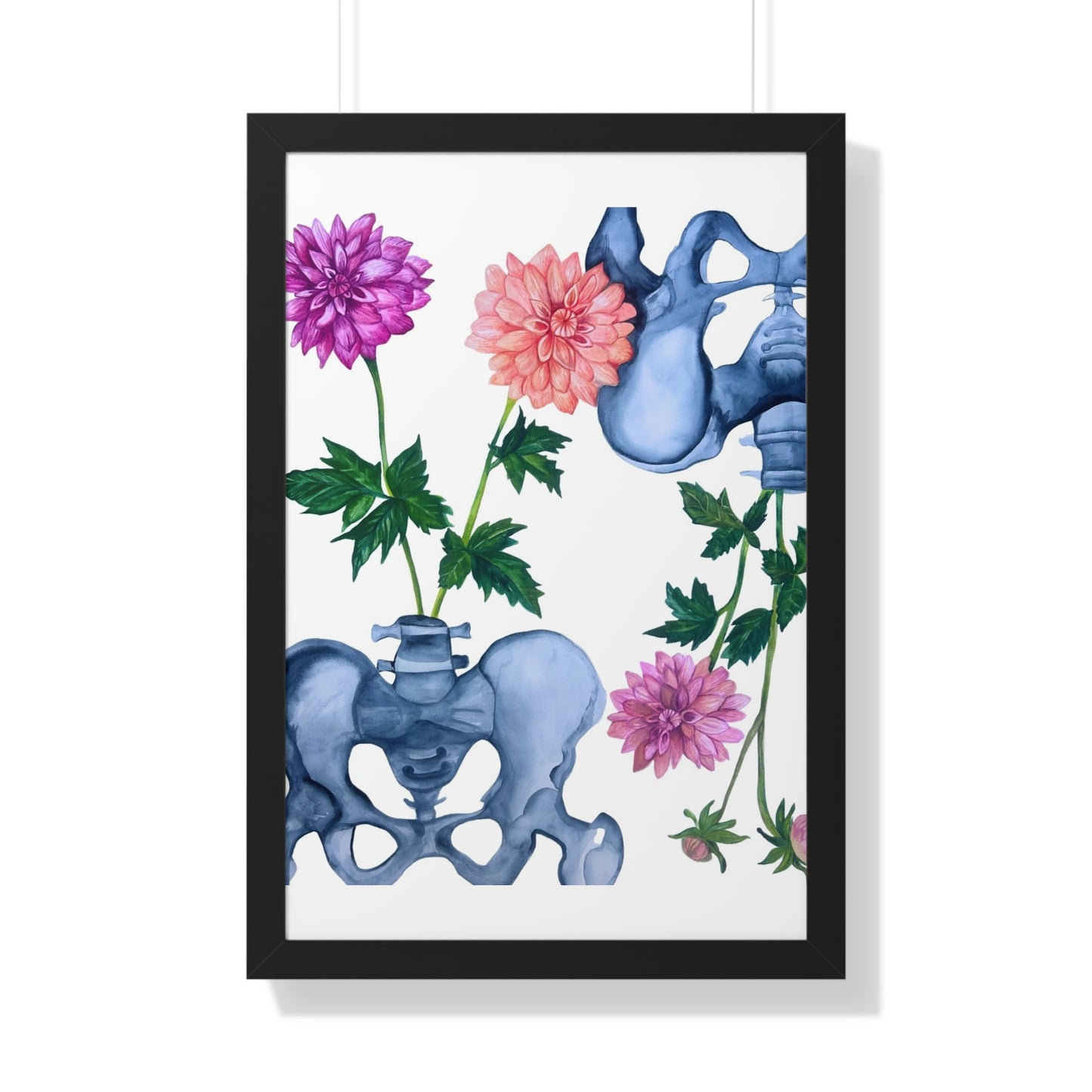 Anatomical Pelvis Floral— Botanical Medical Art Print