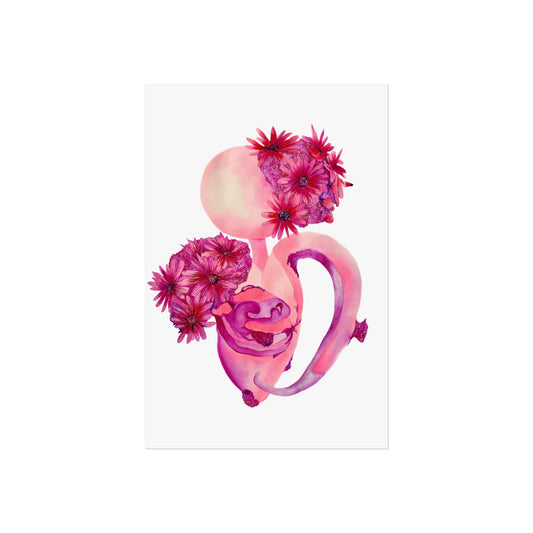 Pink Floral "Femininity Rising"  Giclée Art Print — Watercolor Abstract