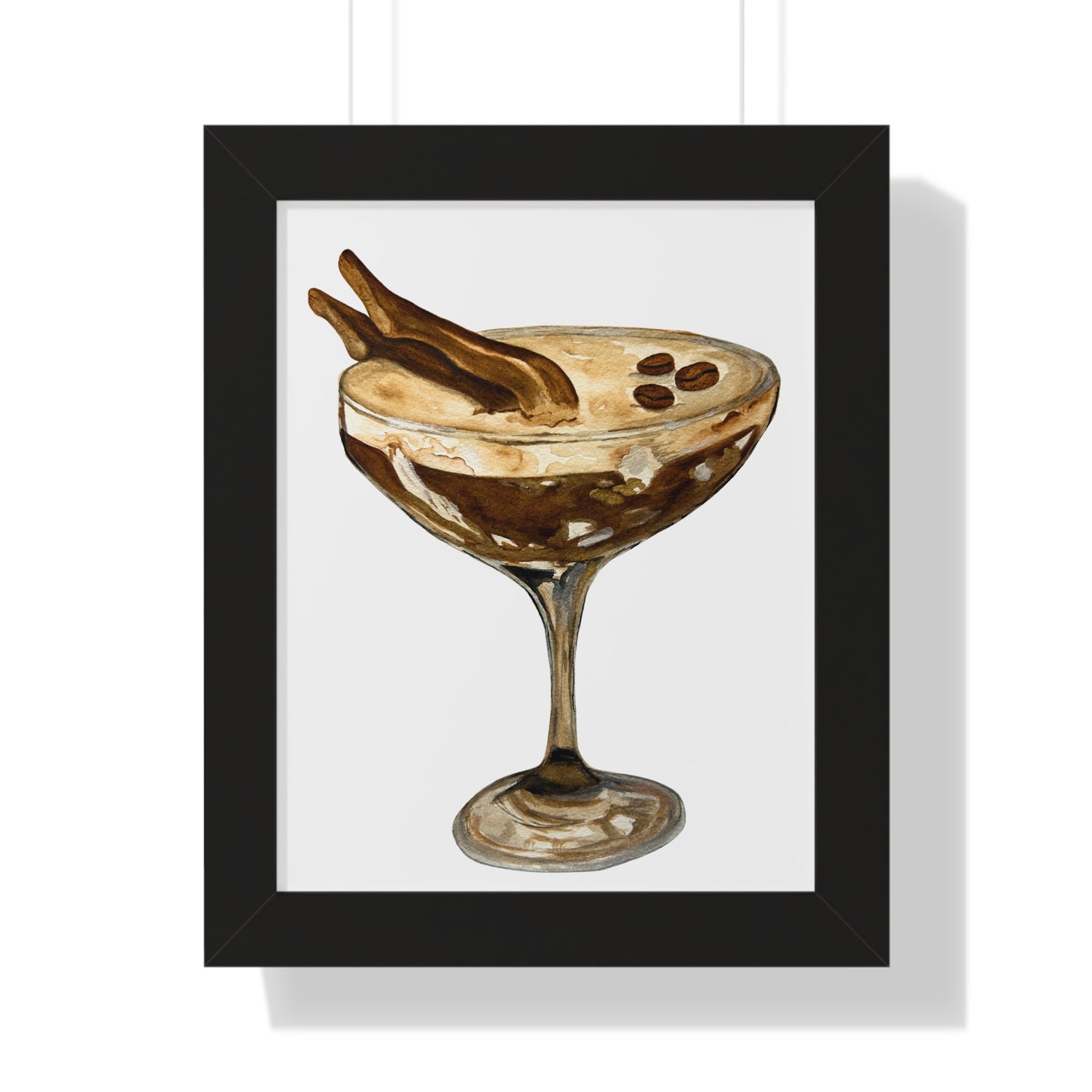 Espresso Martini with Legs Art Print — Framed