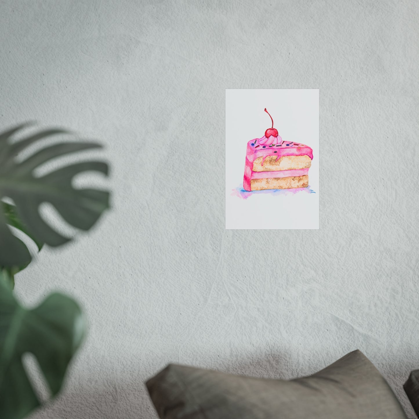 Pink Slice of Cake Giclée Art Print