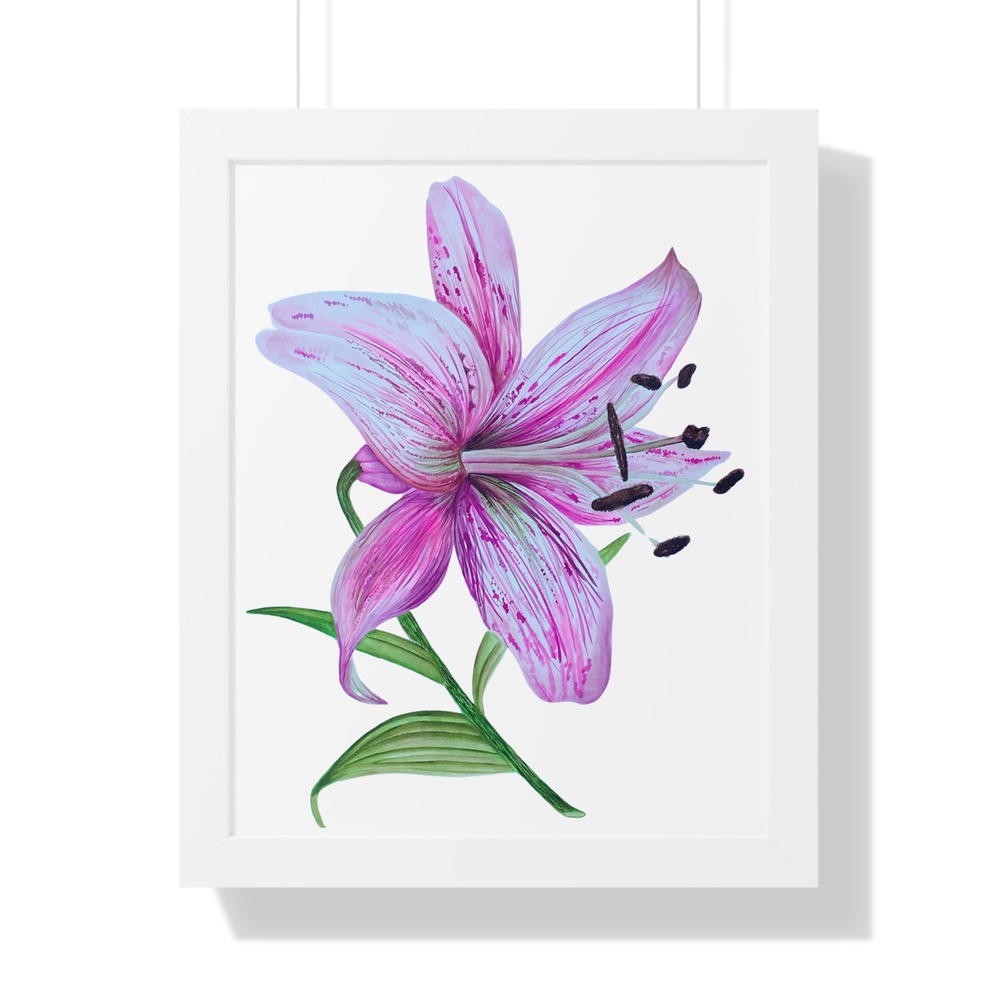 Framed Art Print - Pink Tiger Lily Botanical Wall Art