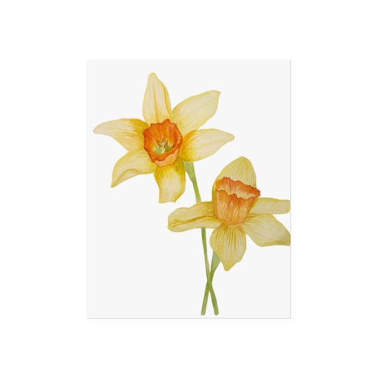 Daffodil Watercolor Giclée Art Print — Yellow Spring Floral Wall Art