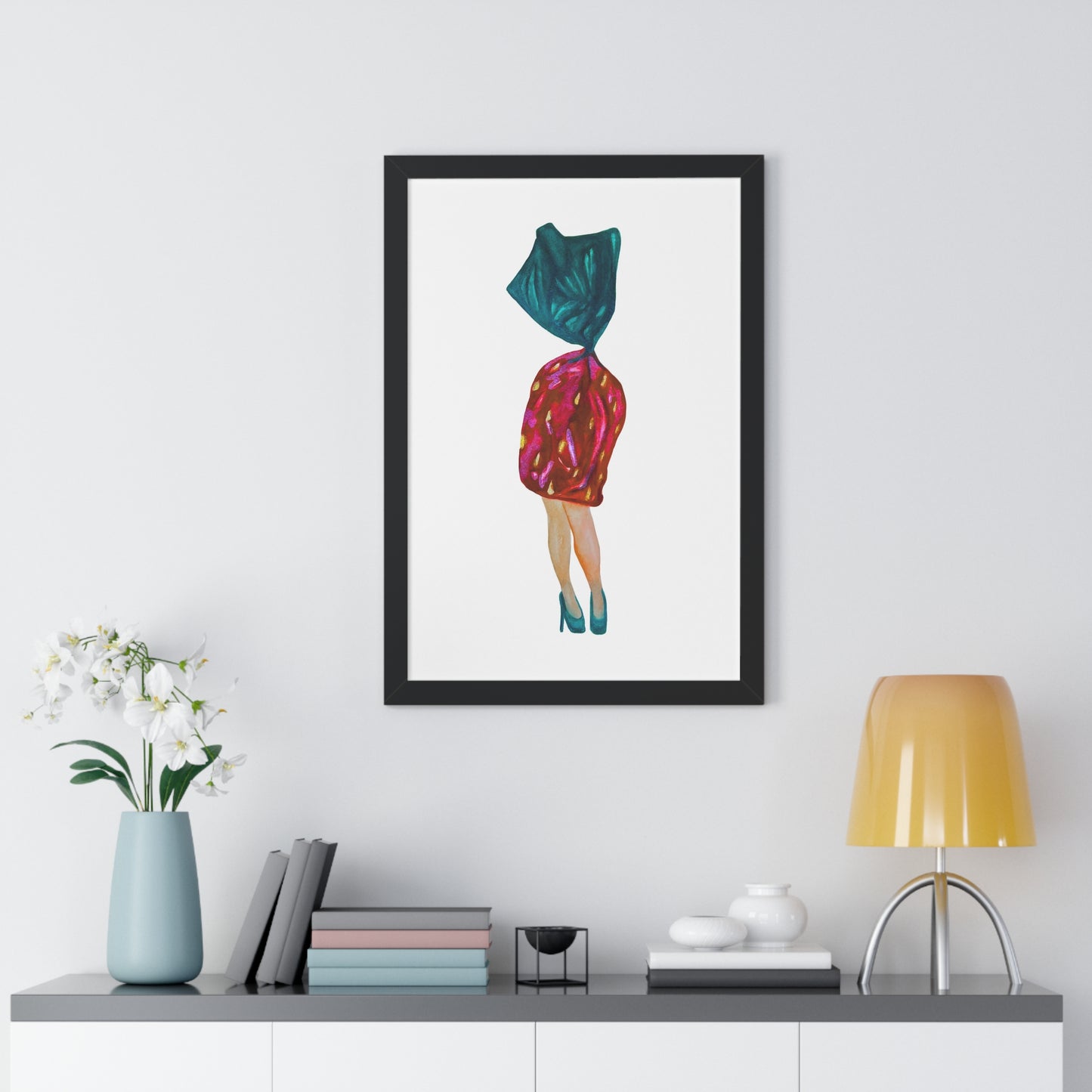 Fashion Art Print  - Grandma Strawberry Candy with Legs