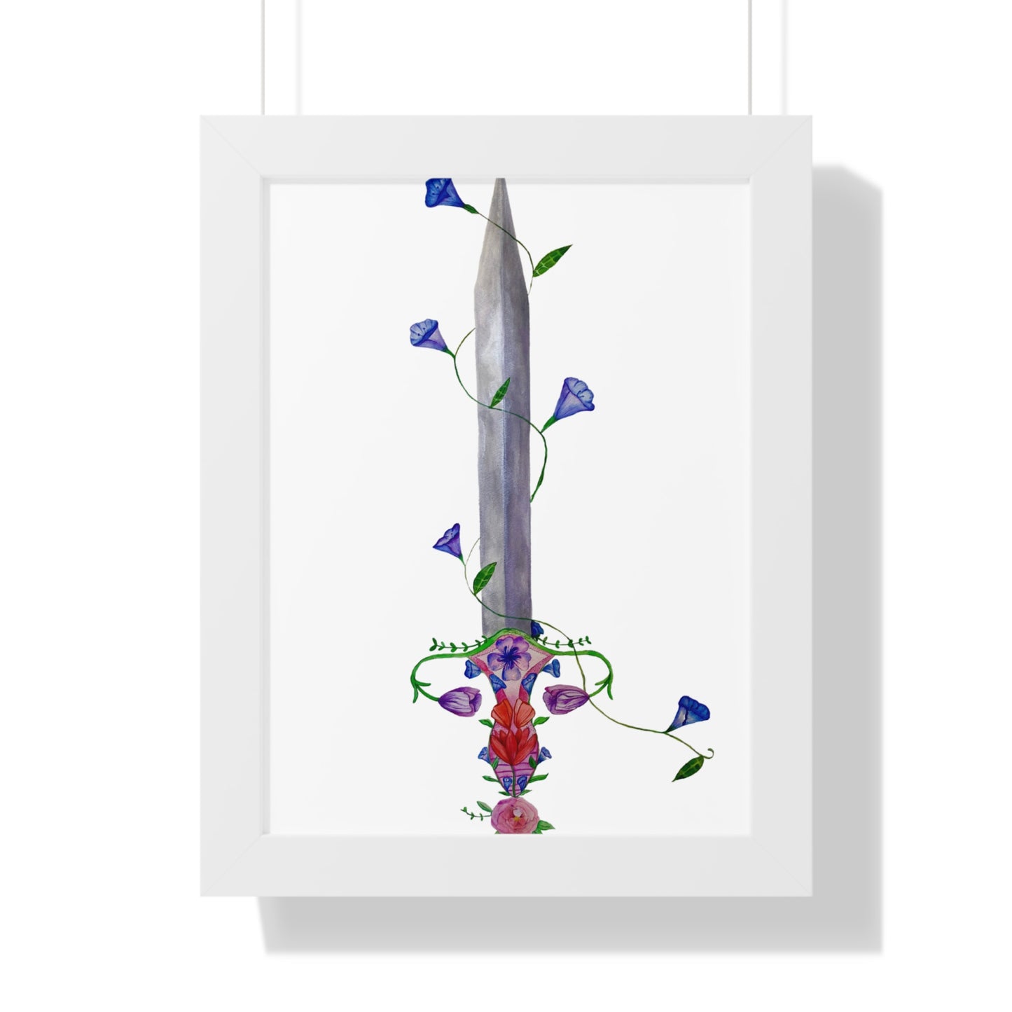 Floral Sword Art Print — Botanical Dagger Wall Art