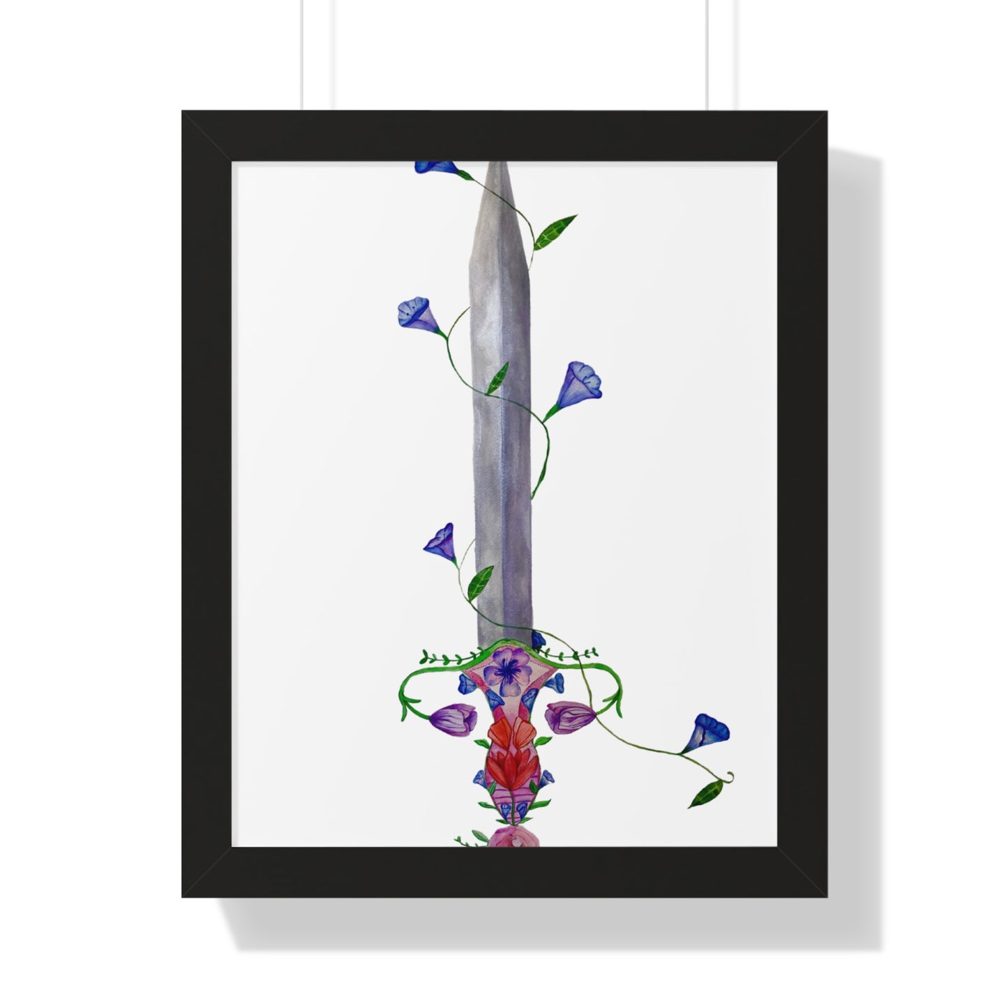 Floral Sword Art Print — Botanical Dagger Wall Art