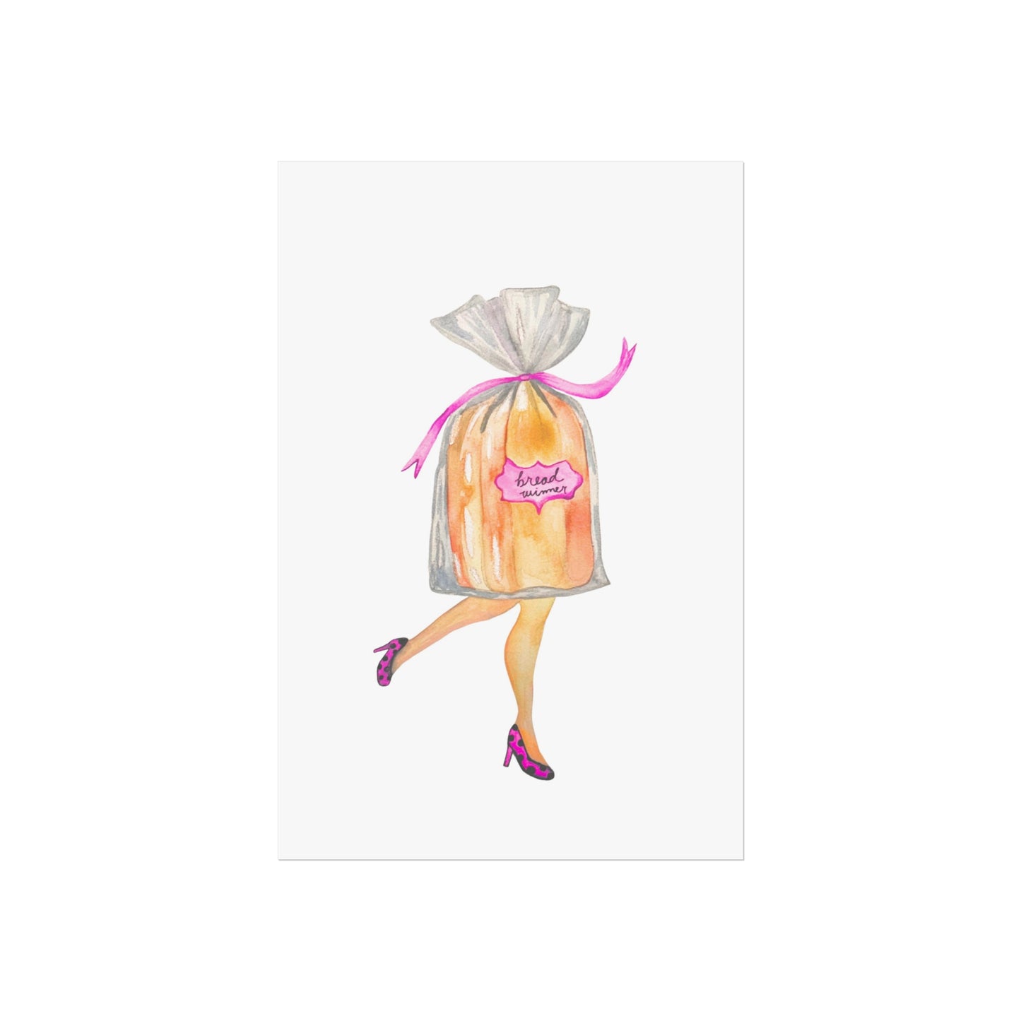 Giclée Art Print — Whimsical 'Bread Winner' Feminist Funny Illustration