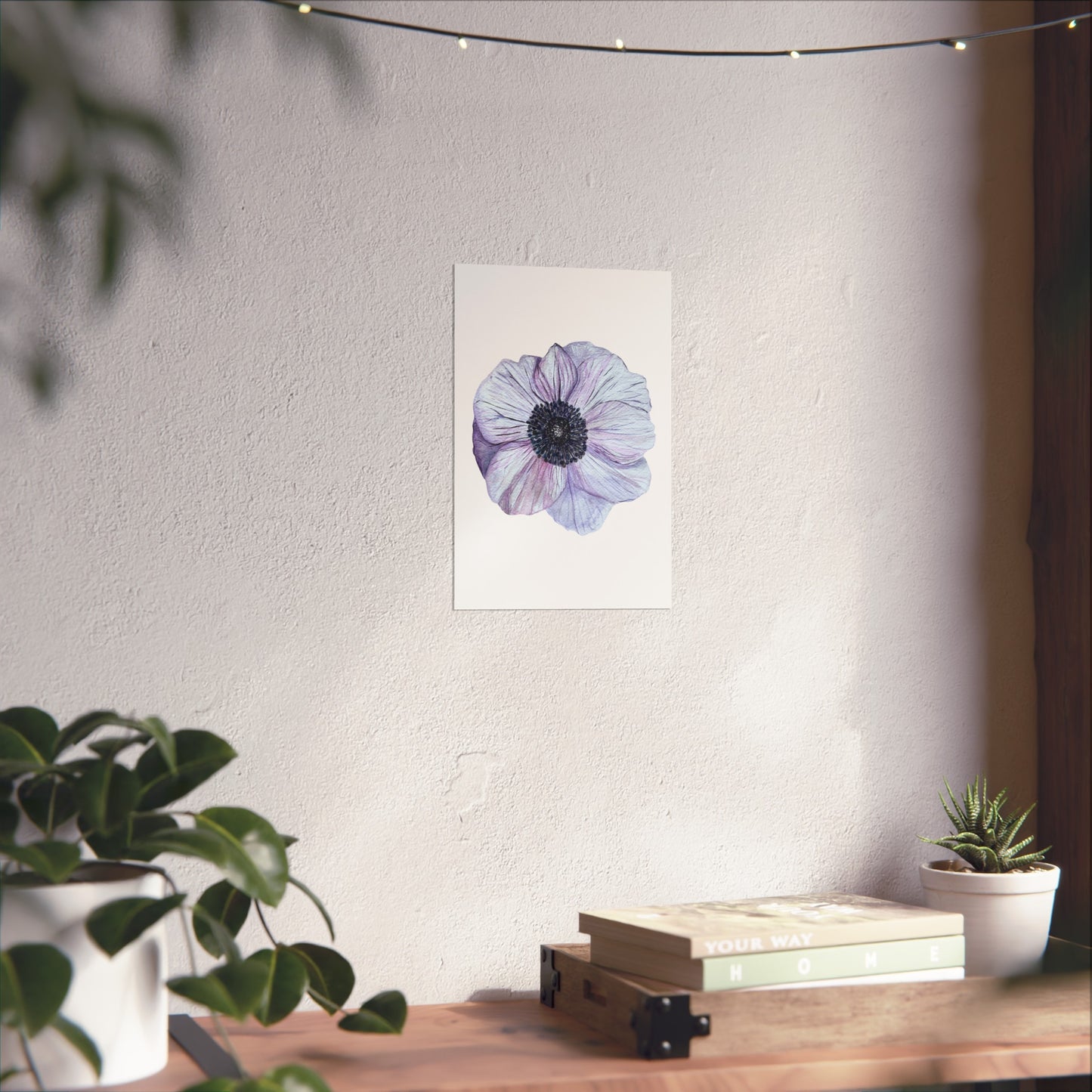 Anemone Watercolor Giclée Art Print — Purple Floral Wall Art