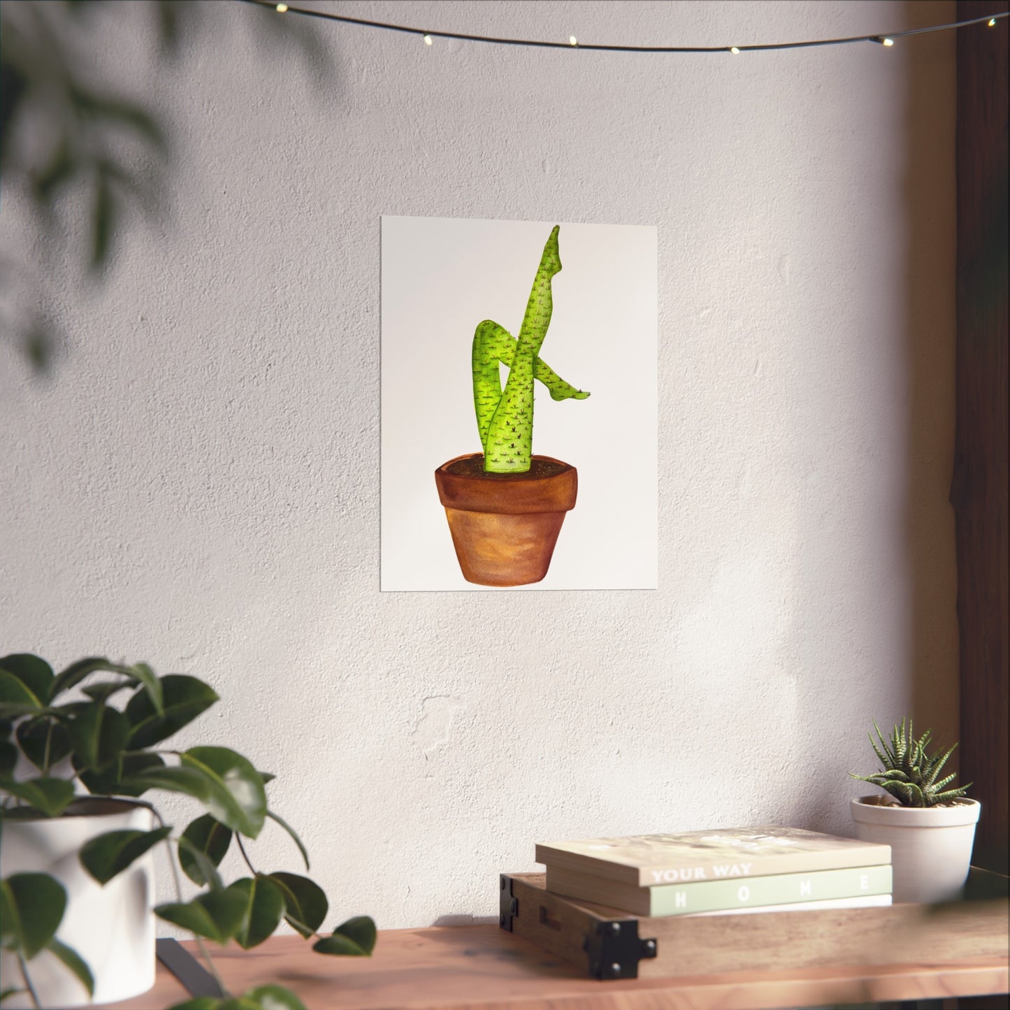 Potted Cactus Legs Print