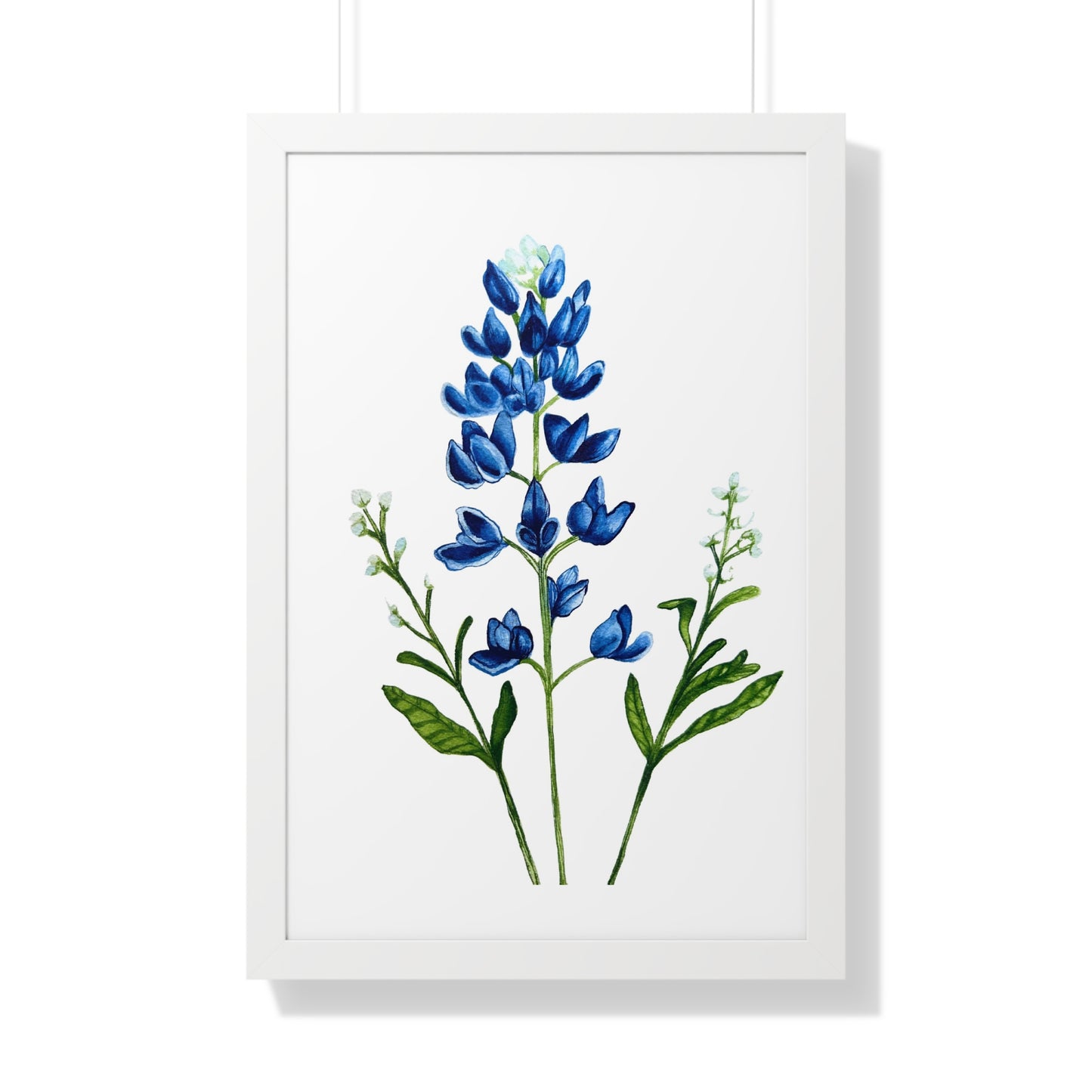 Framed Print — Bluebonnet Texas Watercolor Botanical Print