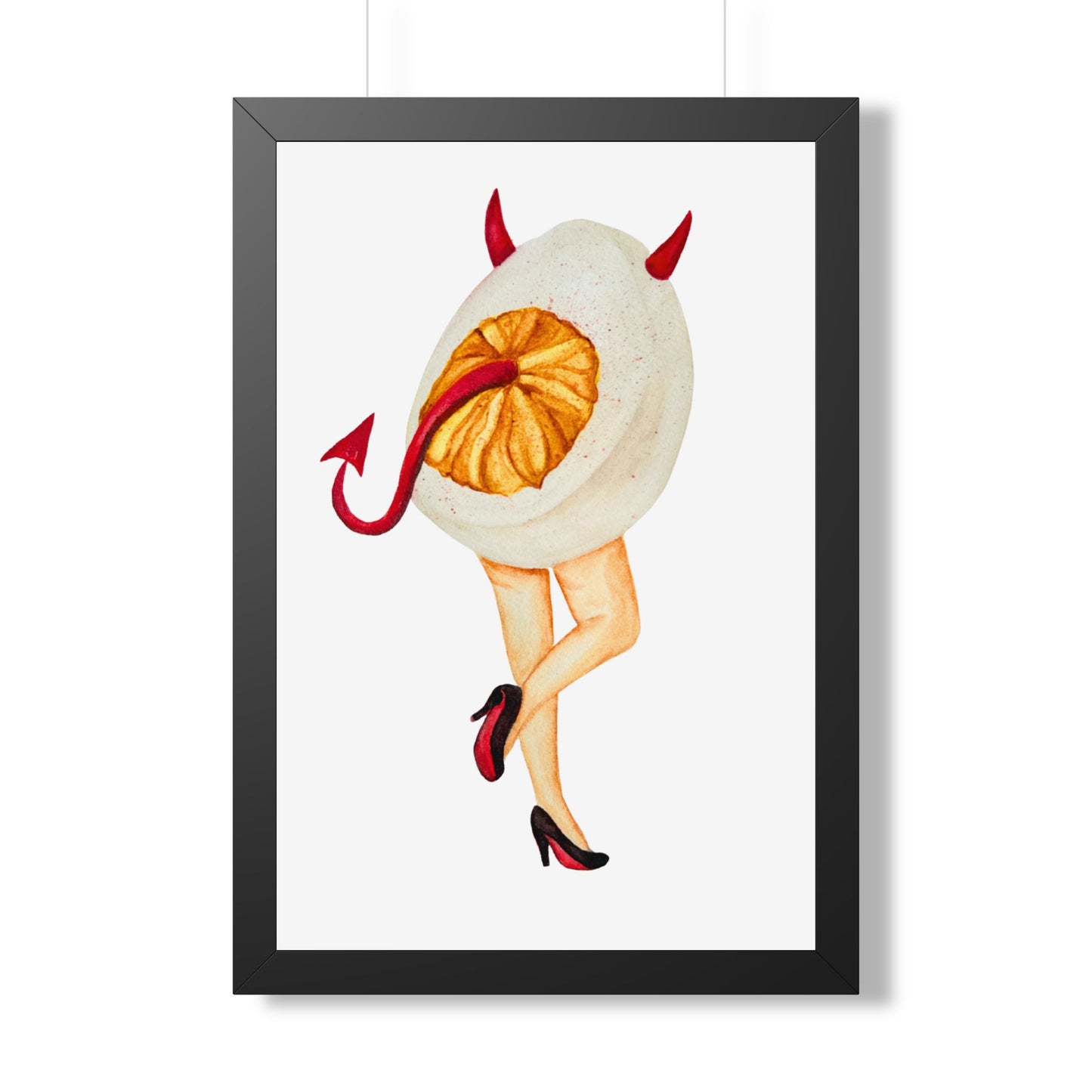 Devilish Egg Darling Quirky Pinup Art Framed Print