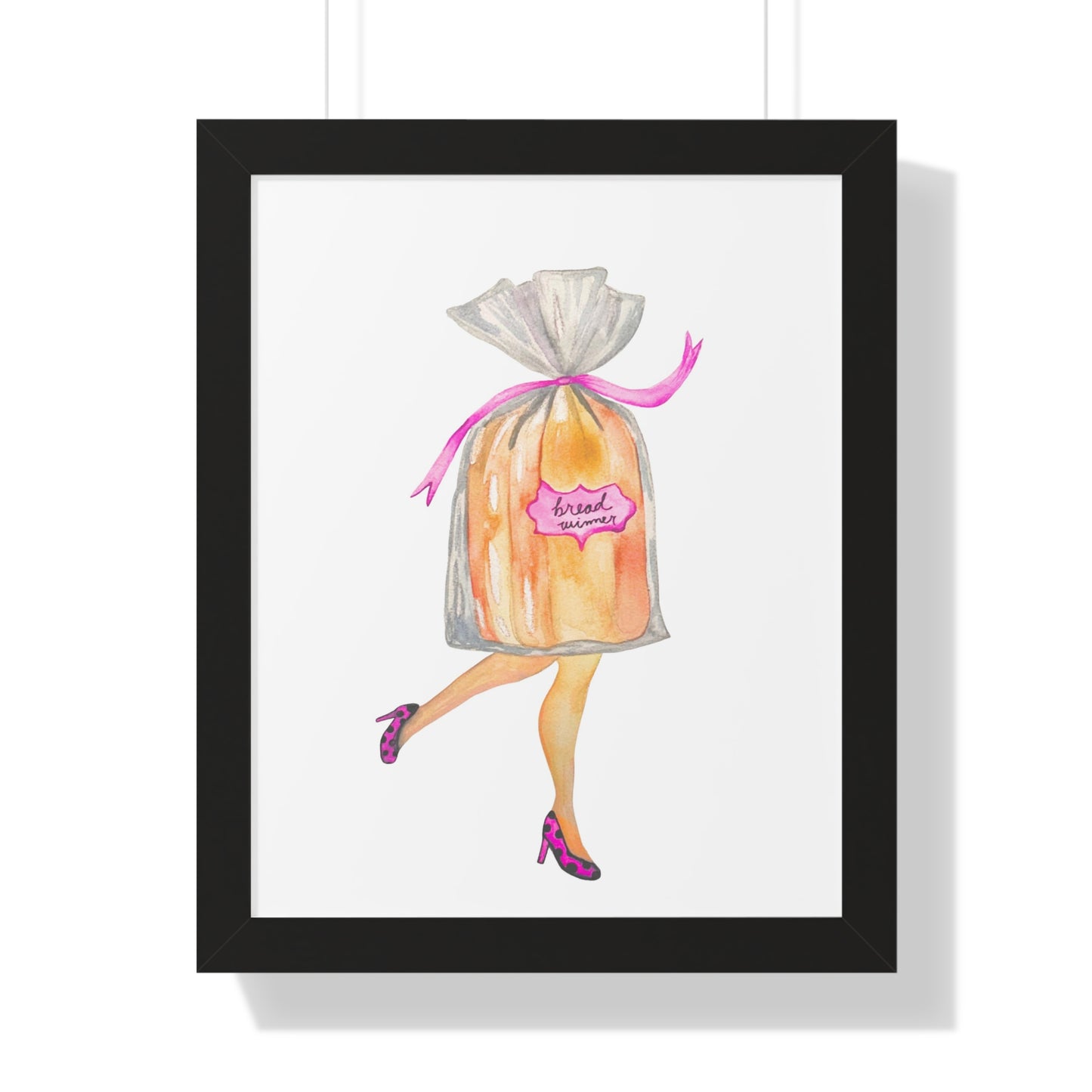 Framed Art Print — Whimsical 'Bread Winner' Art Print