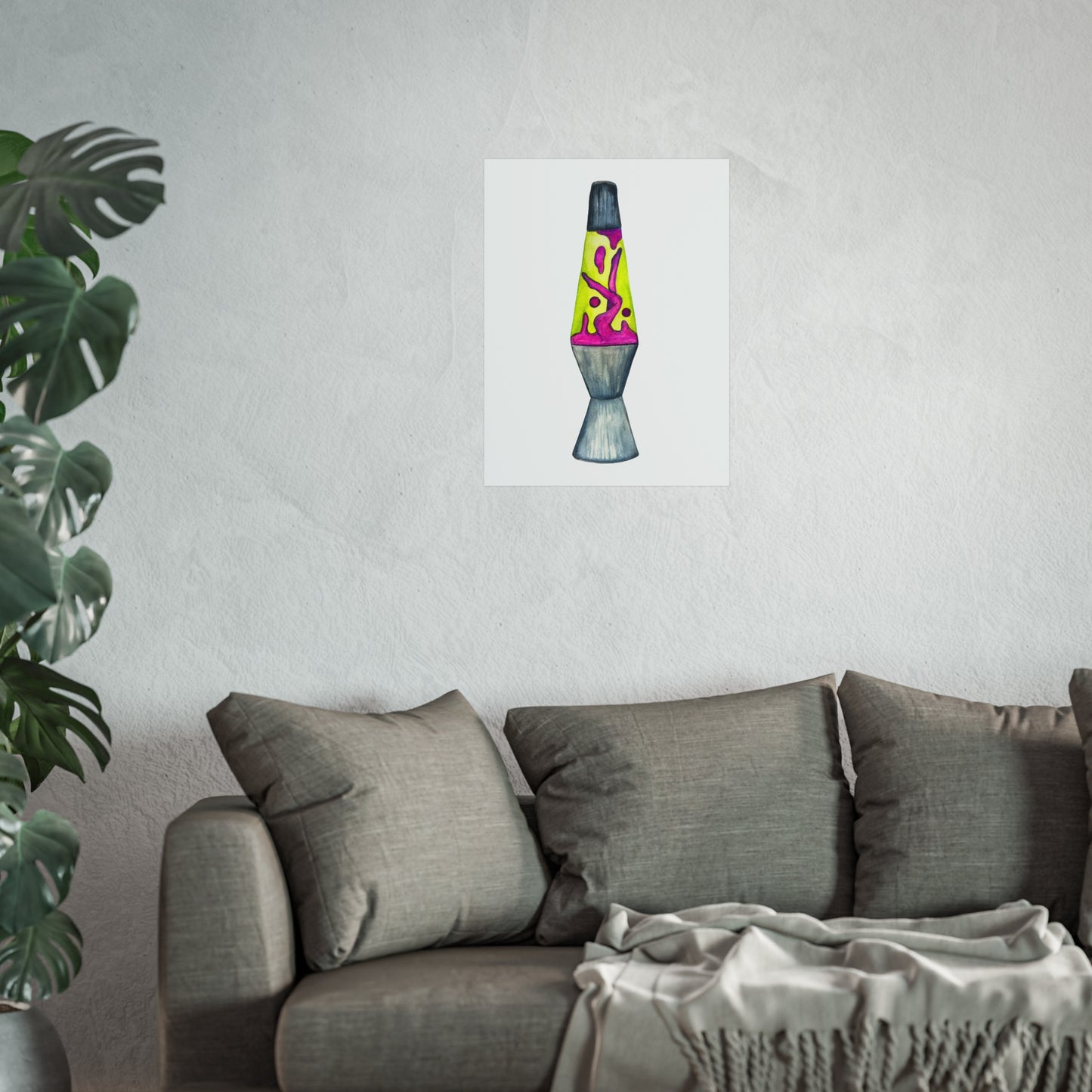 Lava Lamp Lady Fine Art Poster  Retro Neon Home Decor Print