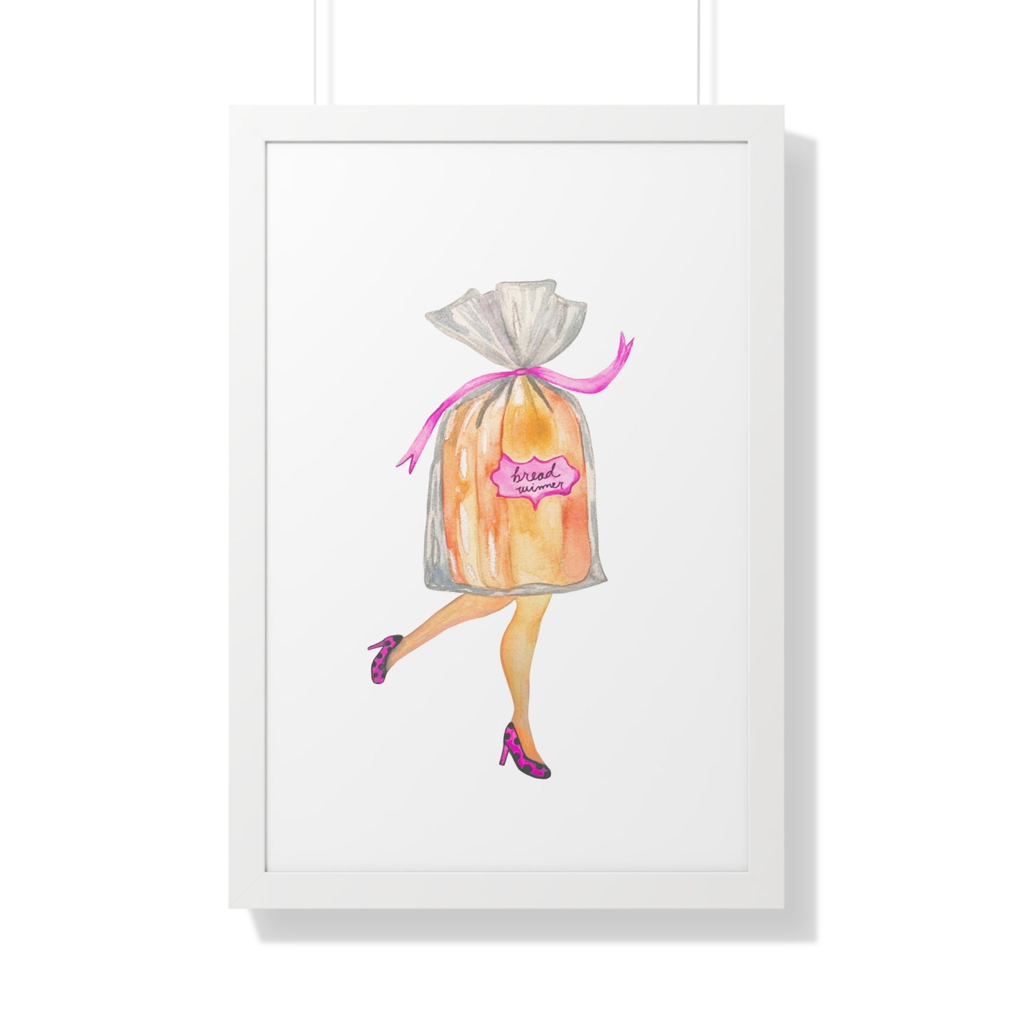 Framed Art Print — Whimsical 'Bread Winner' Art Print