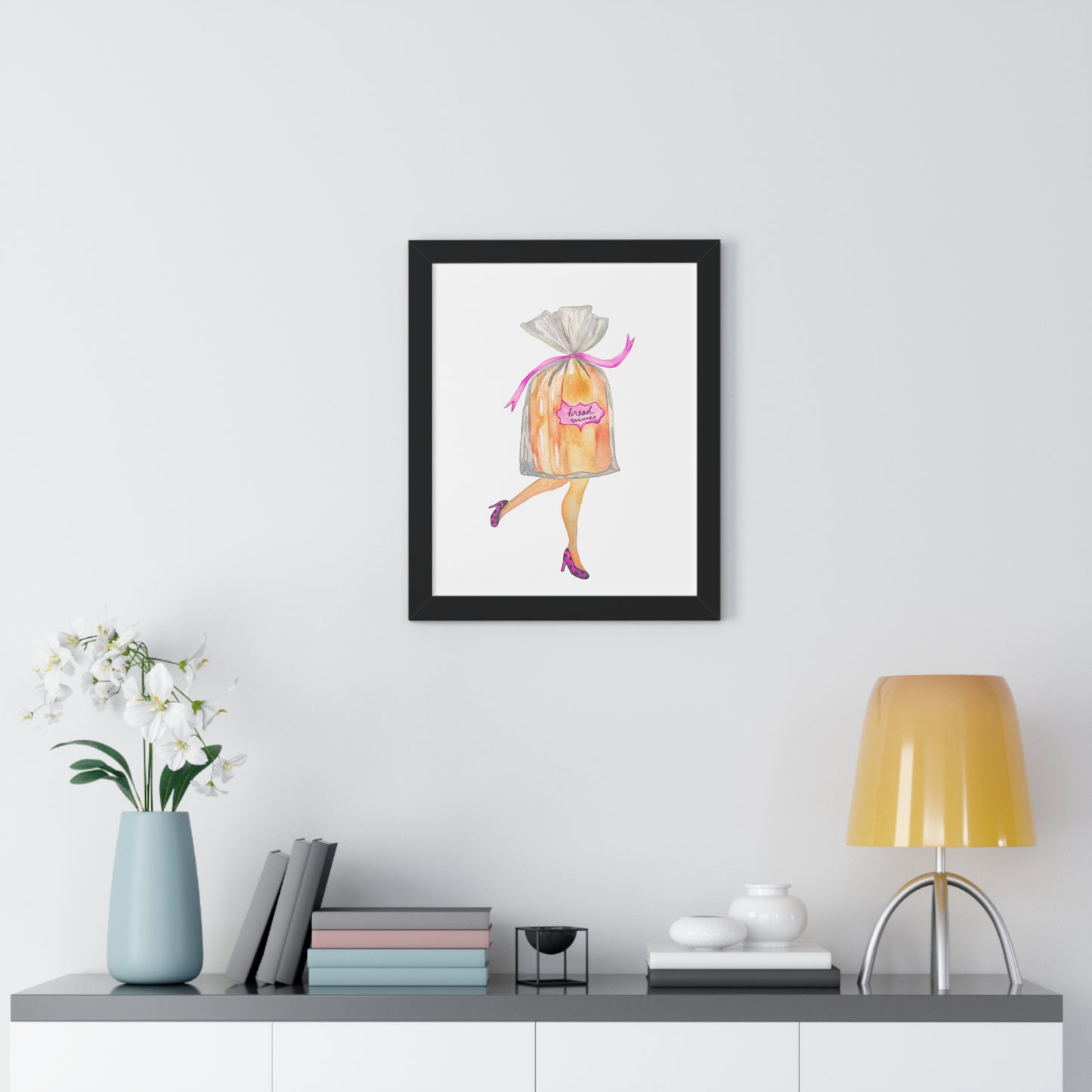 Framed Art Print — Whimsical 'Bread Winner' Art Print