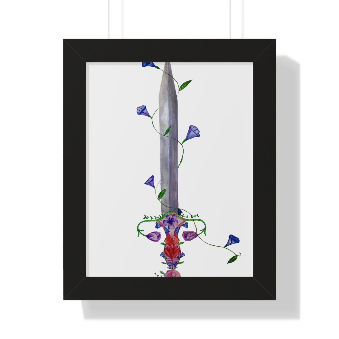 Floral Sword Art Print — Botanical Dagger Wall Art