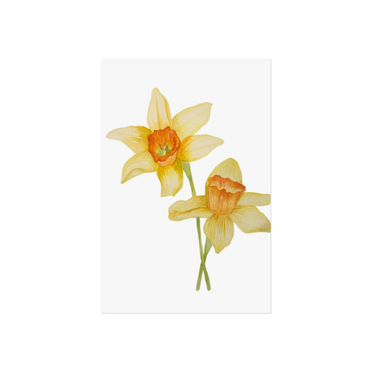 Daffodil Watercolor Giclée Art Print — Yellow Spring Floral Wall Art
