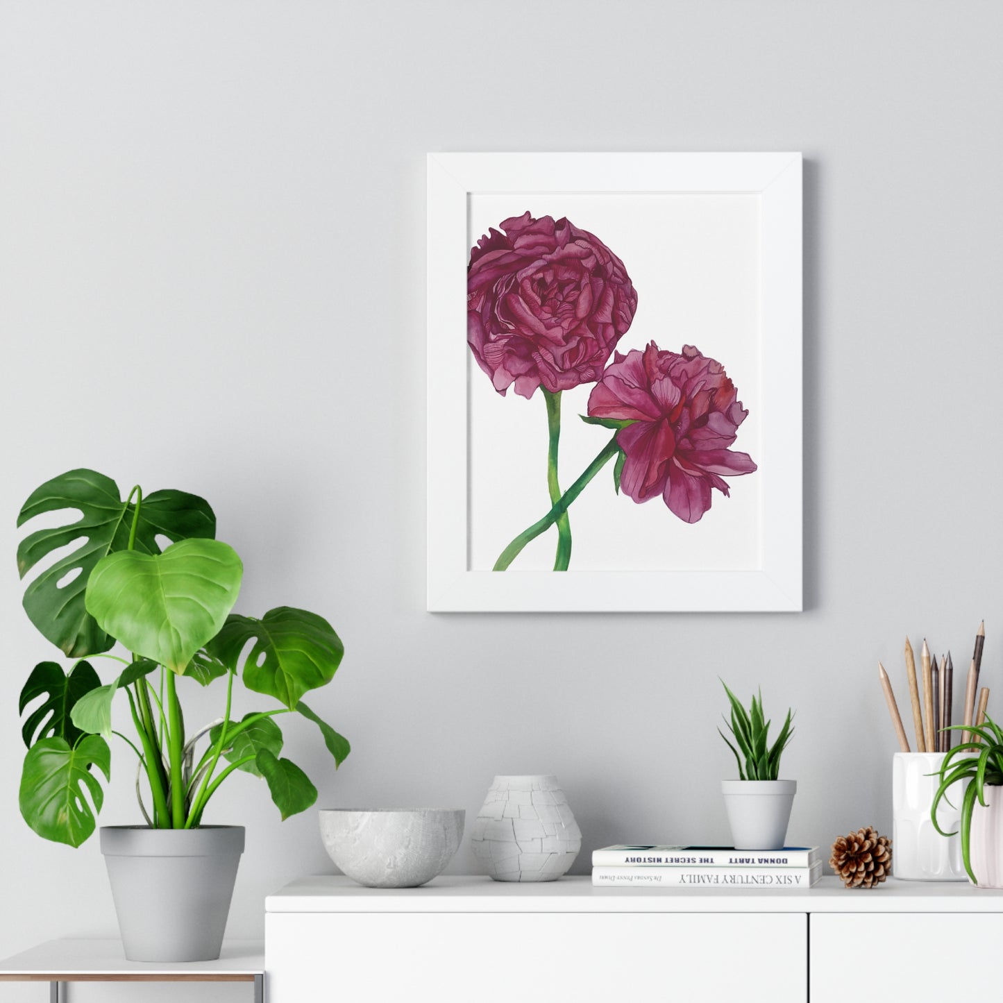Pink Peony Framed Art Print