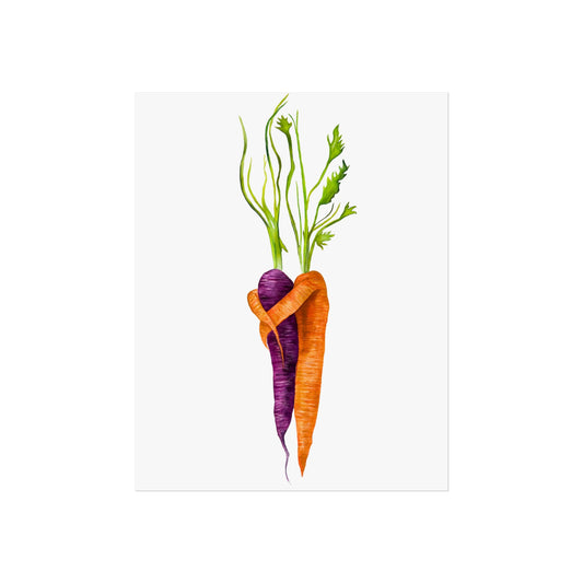 Carrot Love Giclée Art Print — Watercolor Vegetable Wall Art for Kitchen Decor