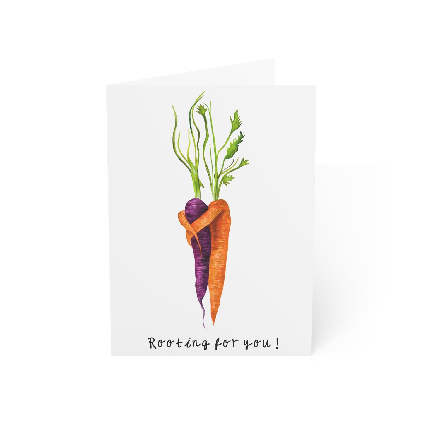 Rooting for You — Cute Carrot Congrats Get Well Soon Greeting Card