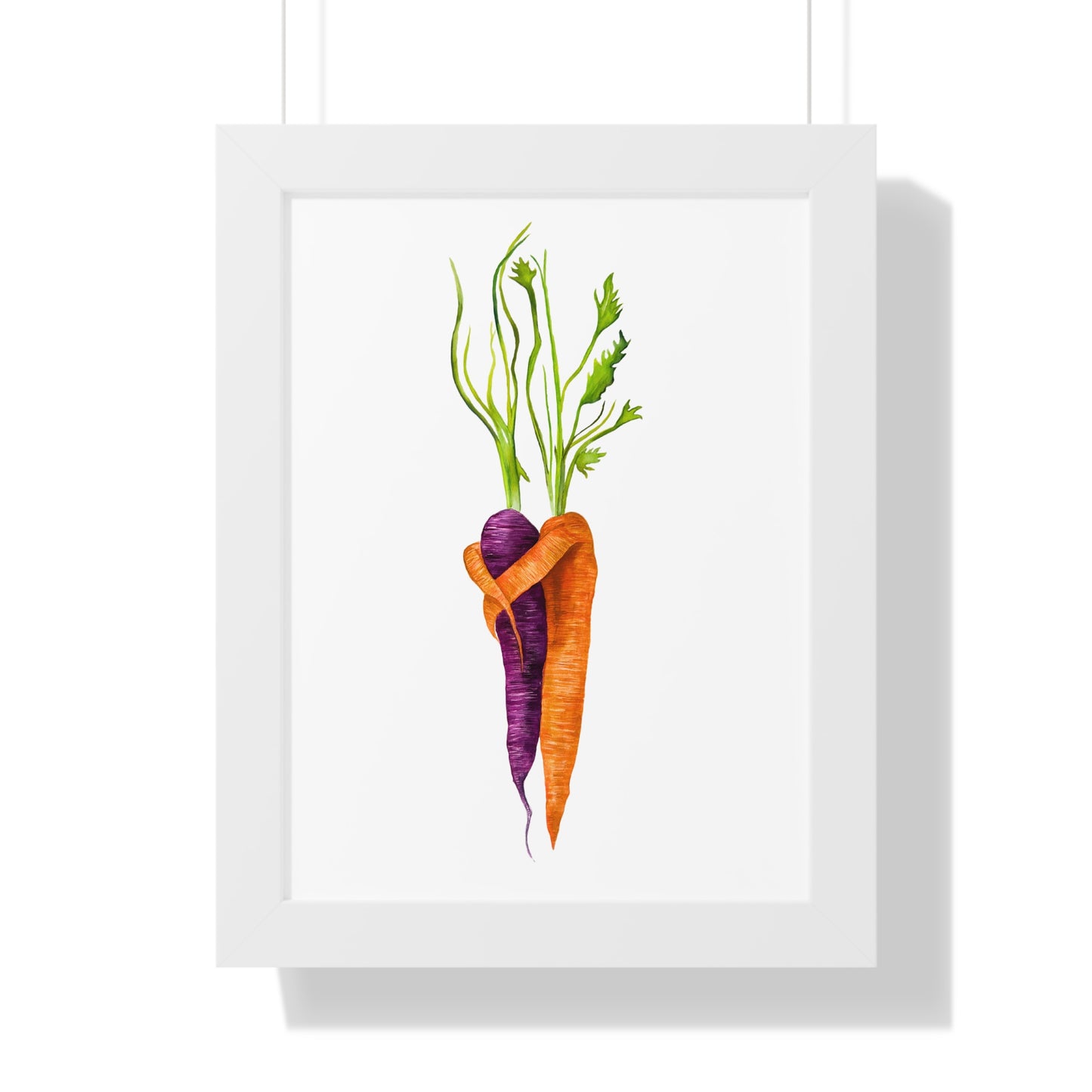 Watercolor Carrot Pair Botanical Art Print — Kitchen & Farmhouse Wall Decor