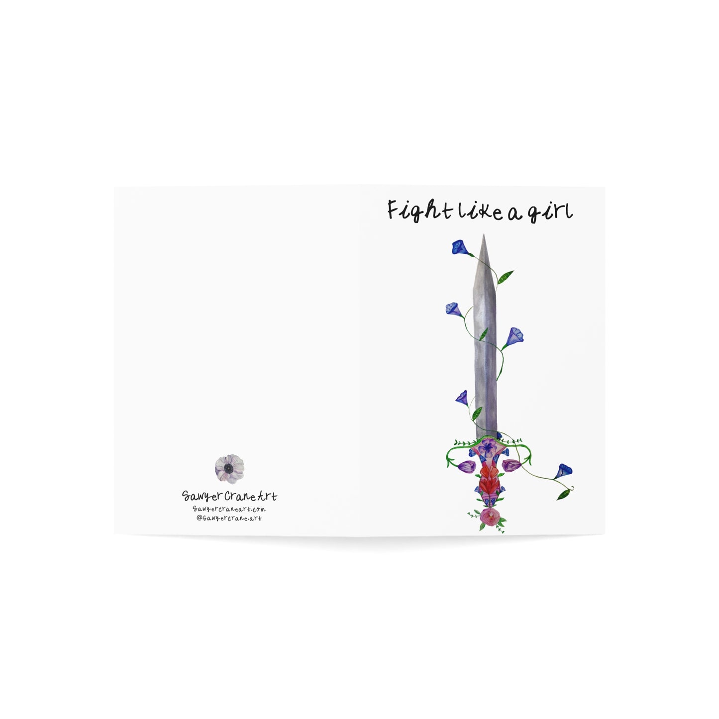 Feminist "Fight Like a Girl" Greeting Cards — Empowering Women's Rights & Strength (Pack Options)